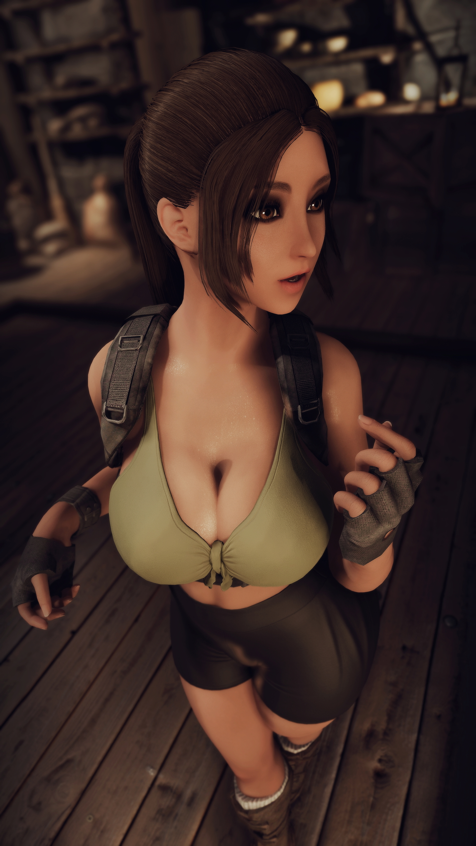 Lara Tomb Raider Lara Croft Big Tits Sweaty Sexy Brunette 3d Porn