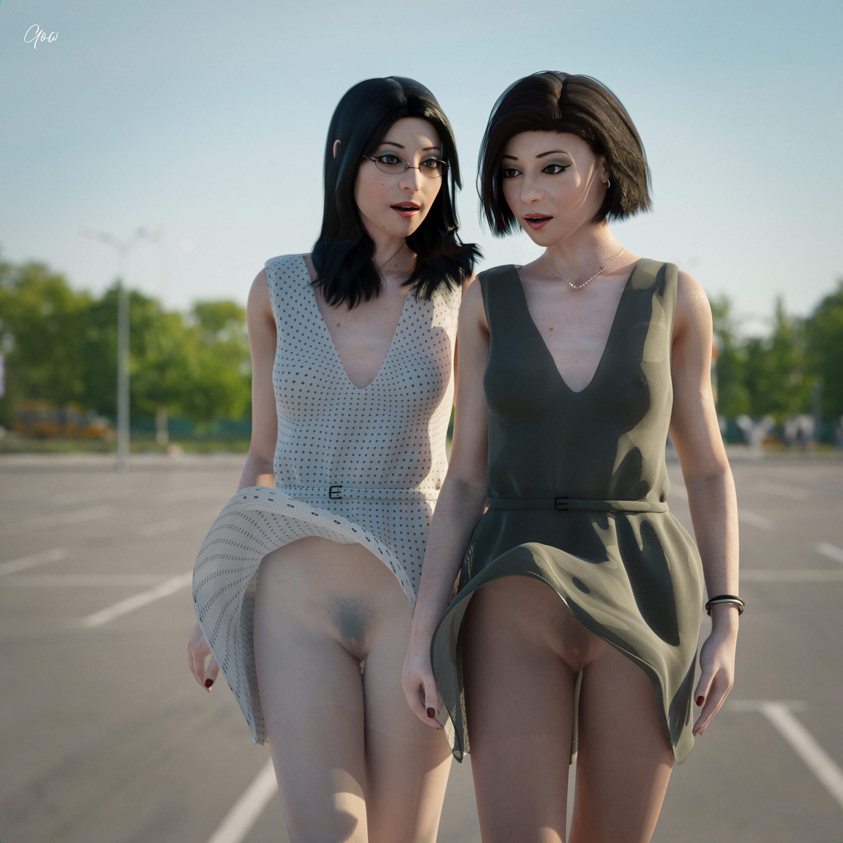 Windy at the car park. White 3d Porn Nsfw Upskirt Pantyhose No Panties Wet Pussy Outdoor Standing Brunette Sexy Milf Hairy Pussy Party Dress Dress Skirt Clothed Partially_clothed Nylon See Through 3