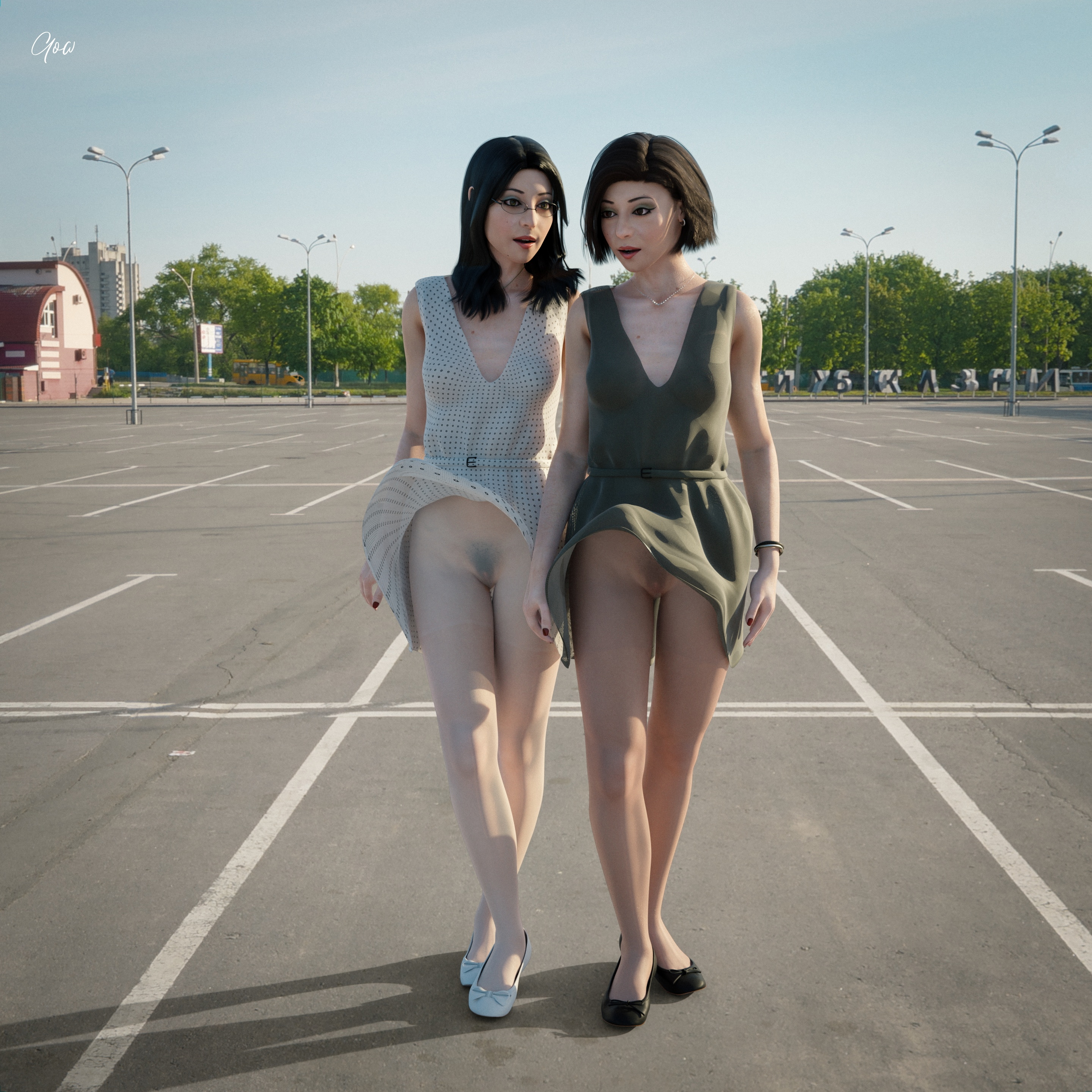 Windy at the car park. White 3d Porn Nsfw Upskirt Pantyhose No Panties Wet Pussy Outdoor Standing Brunette Sexy Milf Hairy Pussy Party Dress Dress Skirt Clothed Partially_clothed Nylon See Through 5