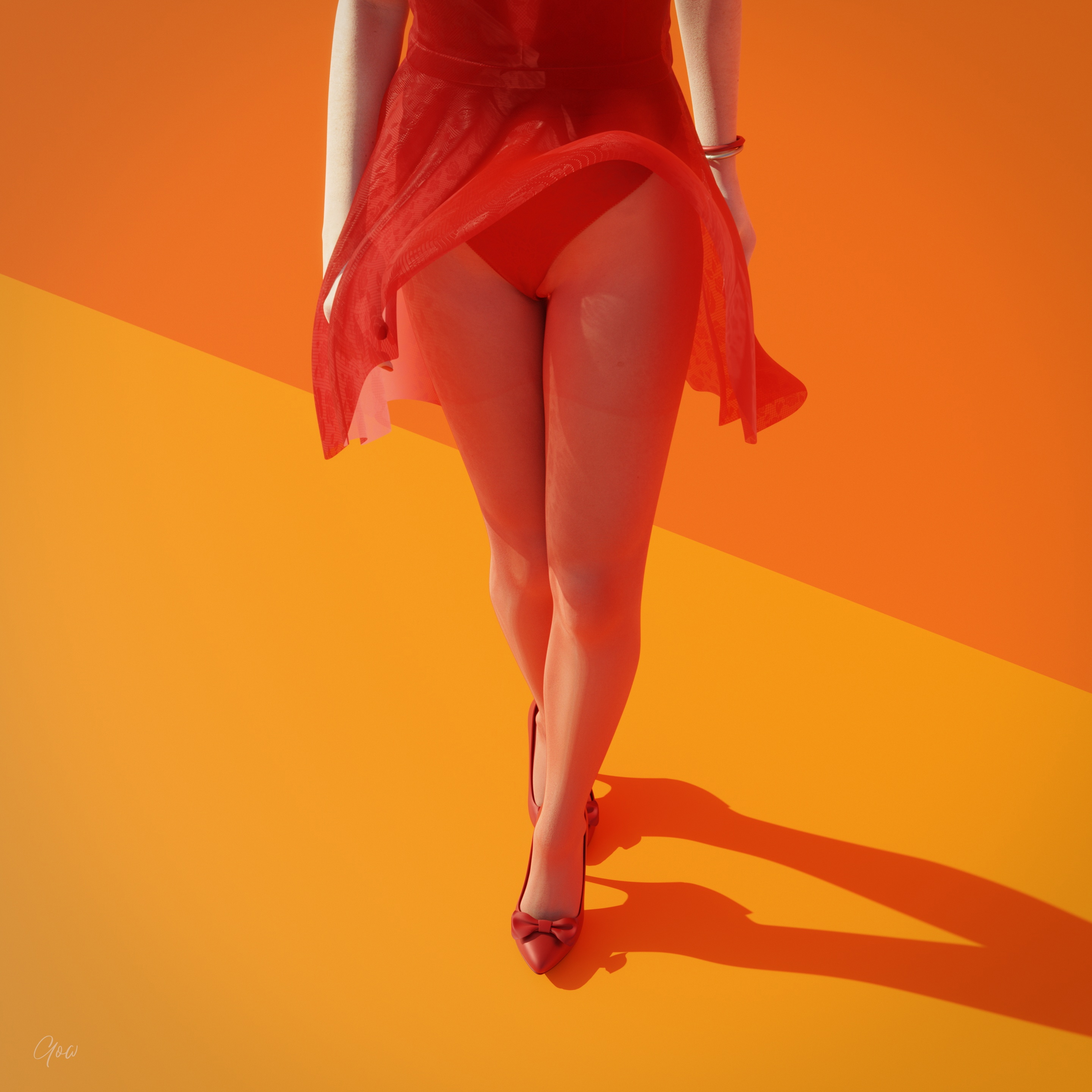 Original Red - Part One and Two Orange Original Character Lady Natural Boobs Natural Tits Photoshoot Brunette Pantyhose Dress Party Dress Skirt Upskirt Orgasm Squirting High Heels Legs Spread Legs Bodysuit Body Standing 11