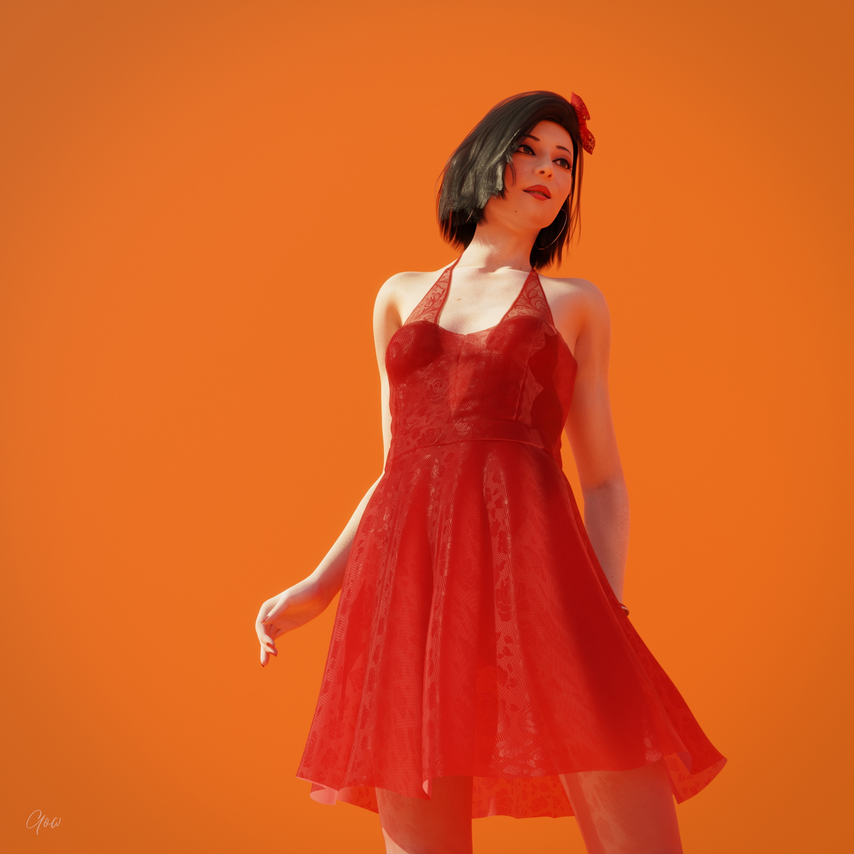 Original Red - Part One and Two Orange Original Character Lady Natural Boobs Natural Tits Photoshoot Brunette Pantyhose Dress Party Dress Skirt Upskirt Orgasm Squirting High Heels Legs Spread Legs Bodysuit Body Standing 12