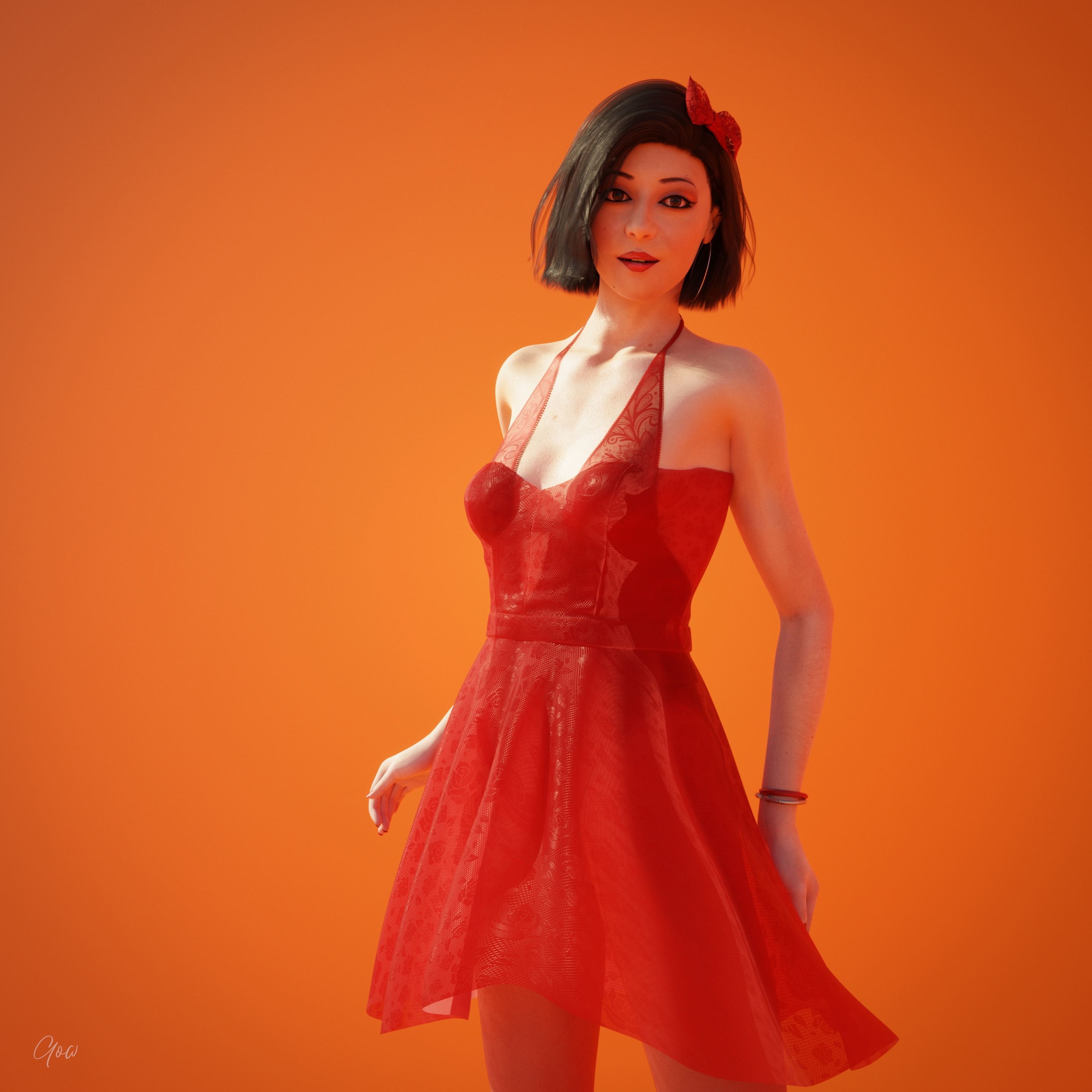 Original Red - Part One and Two Orange Original Character Lady Natural Boobs Natural Tits Photoshoot Brunette Pantyhose Dress Party Dress Skirt Upskirt Orgasm Squirting High Heels Legs Spread Legs Bodysuit Body Standing 16