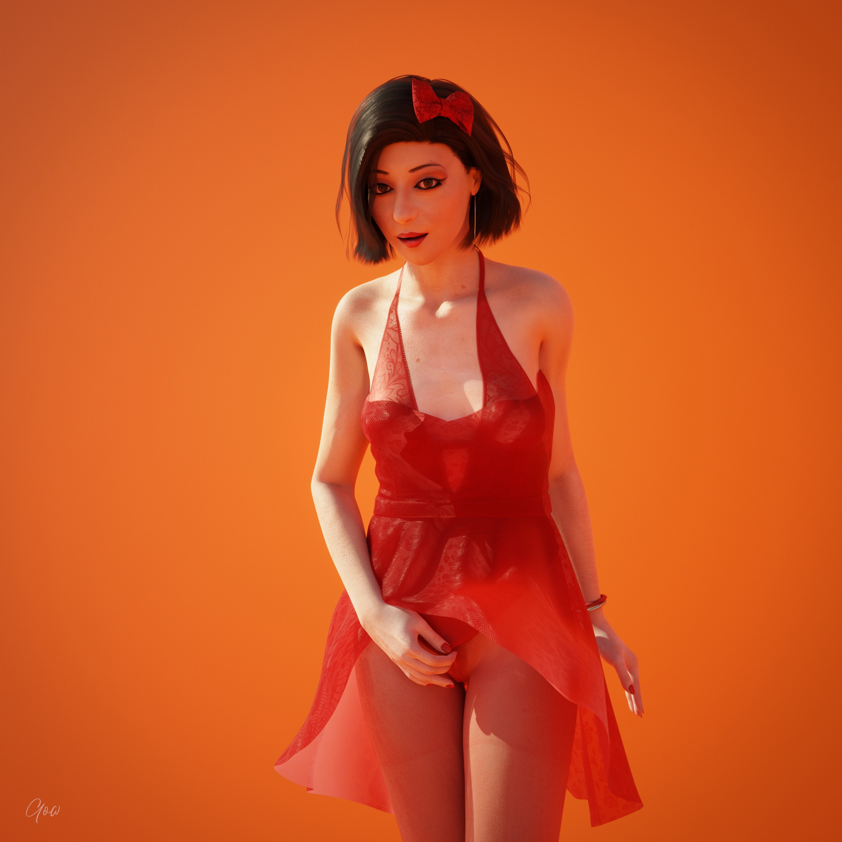 Original Red - Part One and Two Orange Original Character Lady Natural Boobs Natural Tits Photoshoot Brunette Pantyhose Dress Party Dress Skirt Upskirt Orgasm Squirting High Heels Legs Spread Legs Bodysuit Body Standing 17