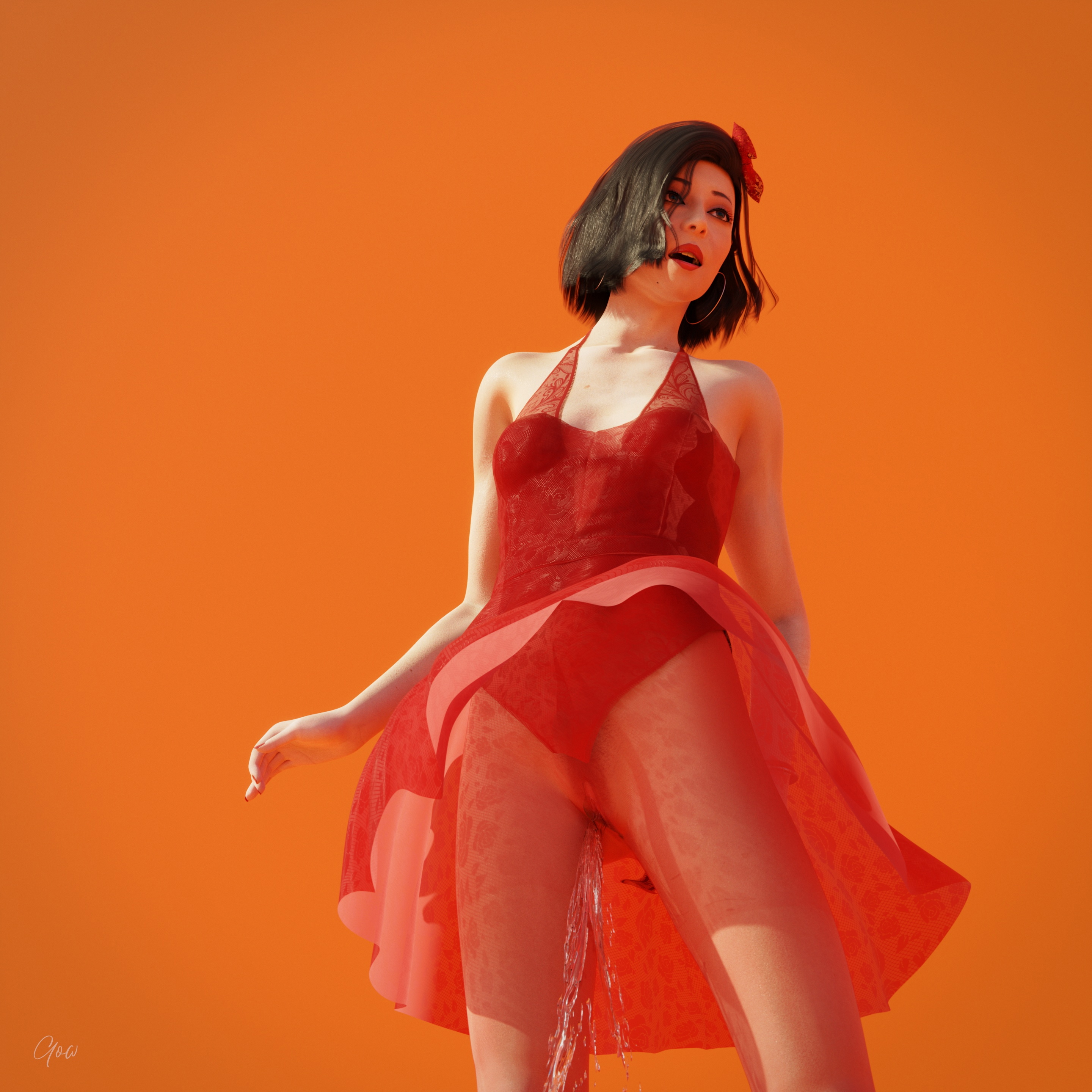 Original Red - Part One and Two Orange Original Character Lady Natural Boobs Natural Tits Photoshoot Brunette Pantyhose Dress Party Dress Skirt Upskirt Orgasm Squirting High Heels Legs Spread Legs Bodysuit Body Standing 18