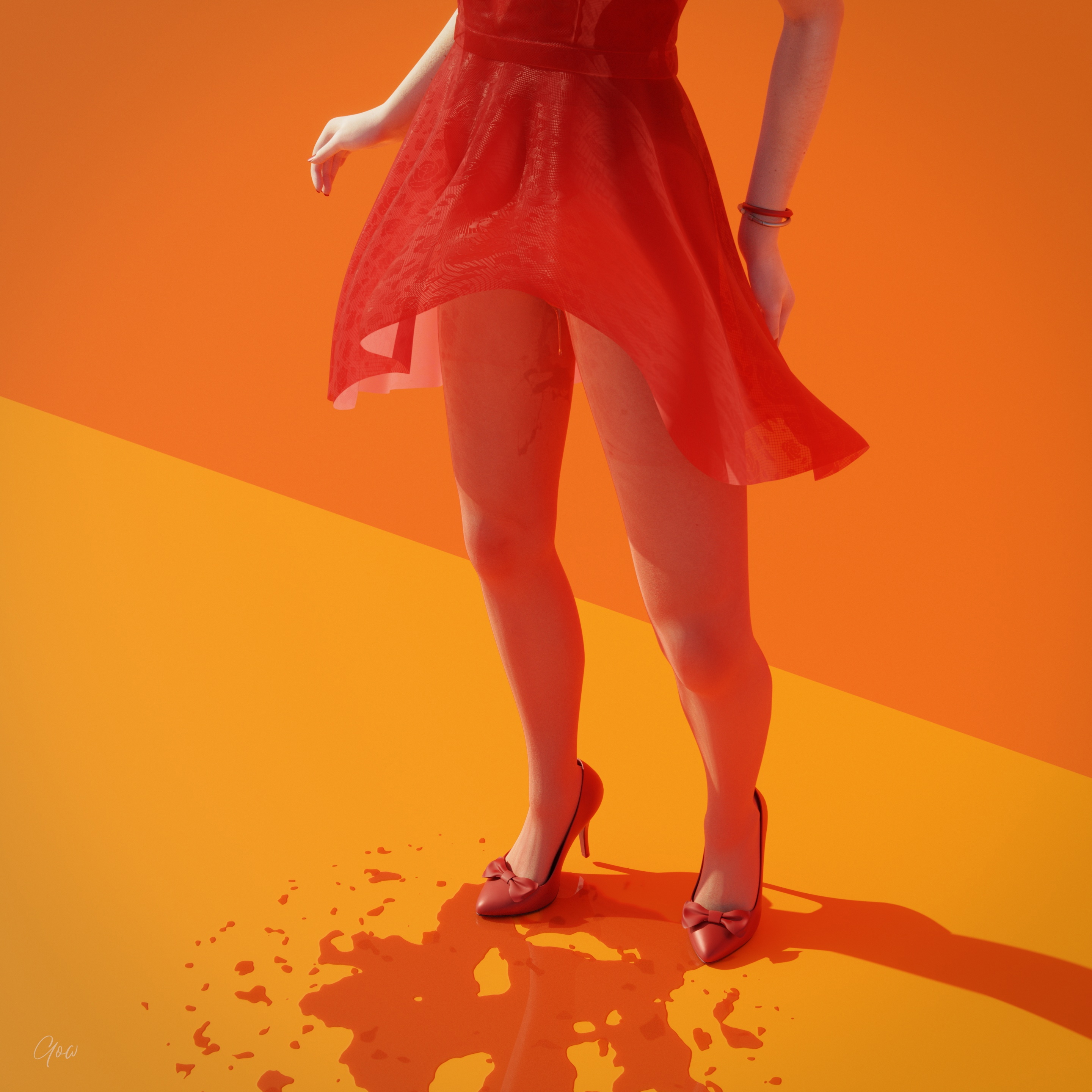 Original Red - Part One and Two Orange Original Character Lady Natural Boobs Natural Tits Photoshoot Brunette Pantyhose Dress Party Dress Skirt Upskirt Orgasm Squirting High Heels Legs Spread Legs Bodysuit Body Standing 19