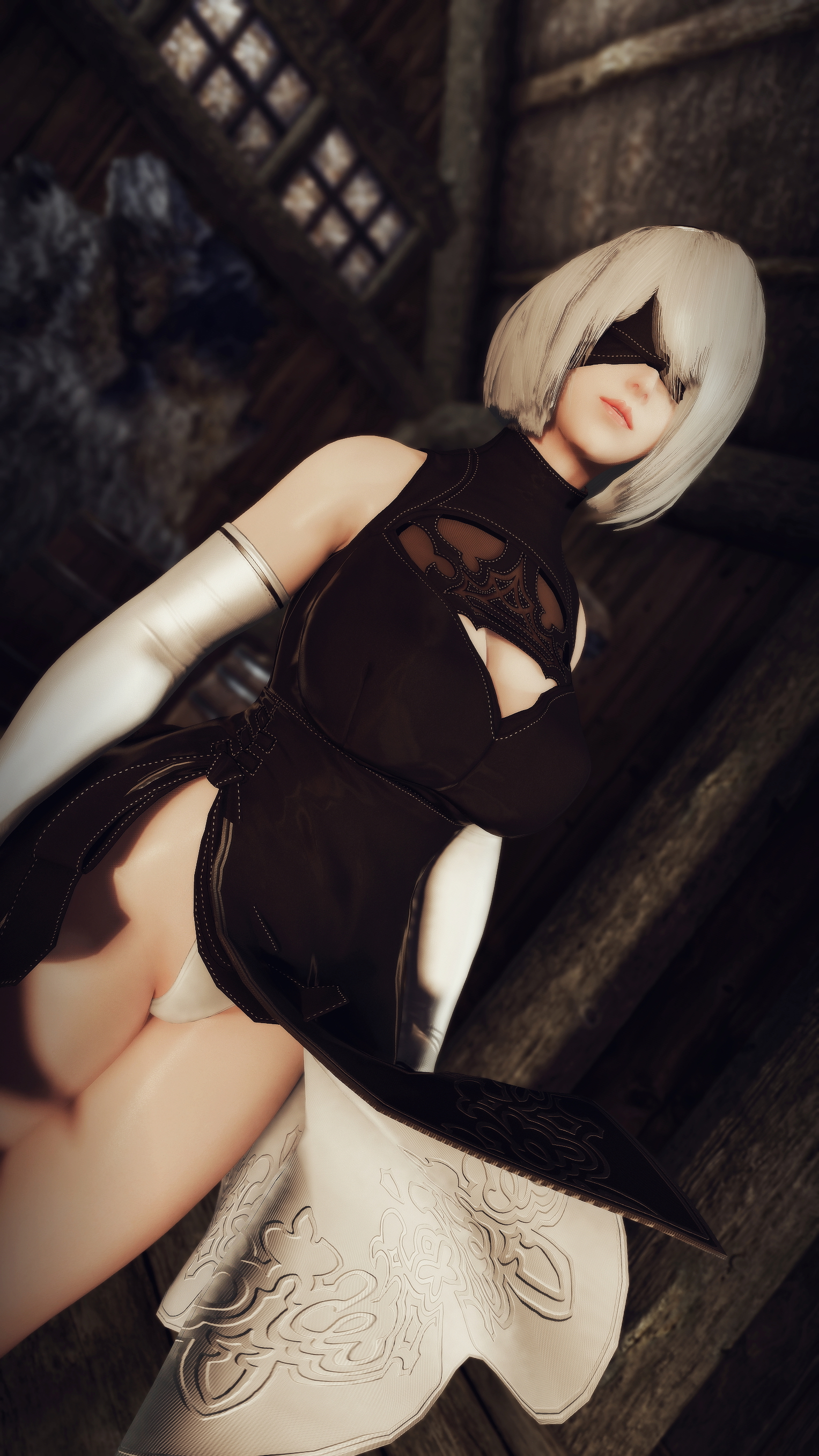 2B - Video coming to subscribestar.adult/skyrim4ever 2b Skyrim Big Tits Sexy White Hair 3d Porn Big Ass Naked