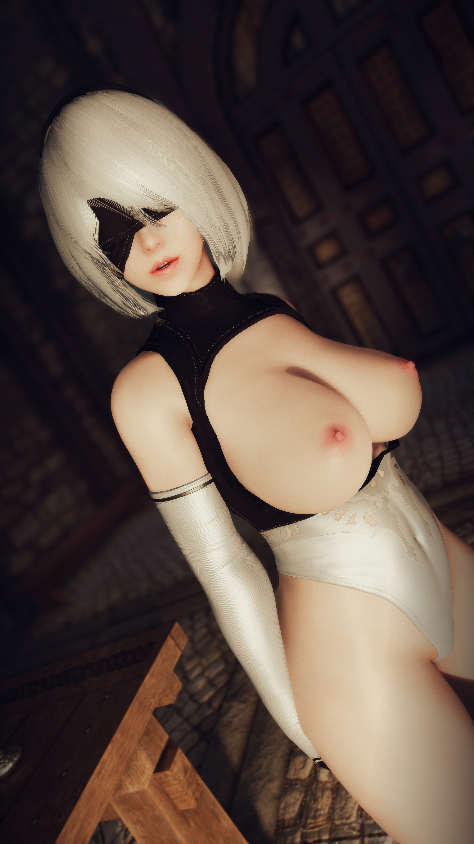 2B - Video coming to subscribestar.adult/skyrim4ever 2b Skyrim Big Tits Sexy White Hair 3d Porn Big Ass Naked 2