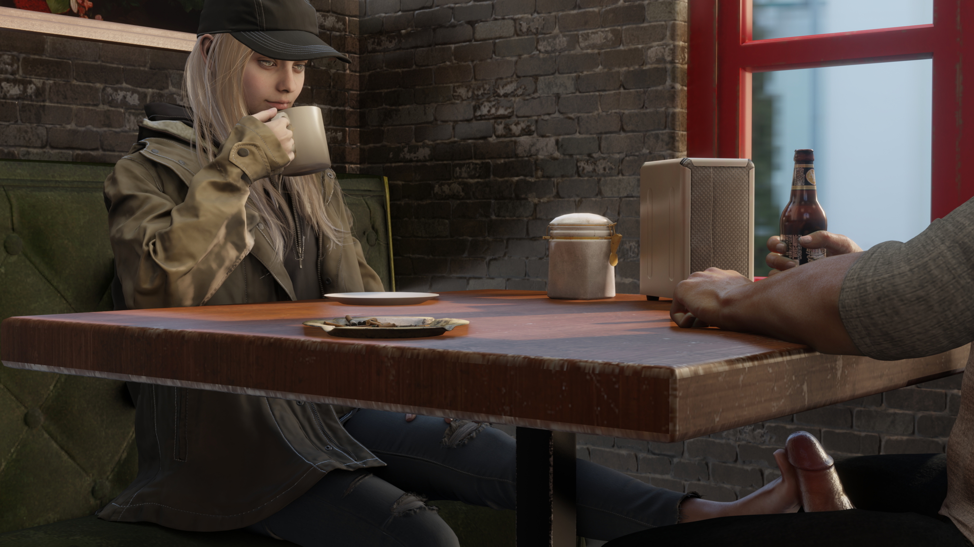 Rose being a bad girl in cafe Rosemary Resident Evil Resident Evil 8: Village  2