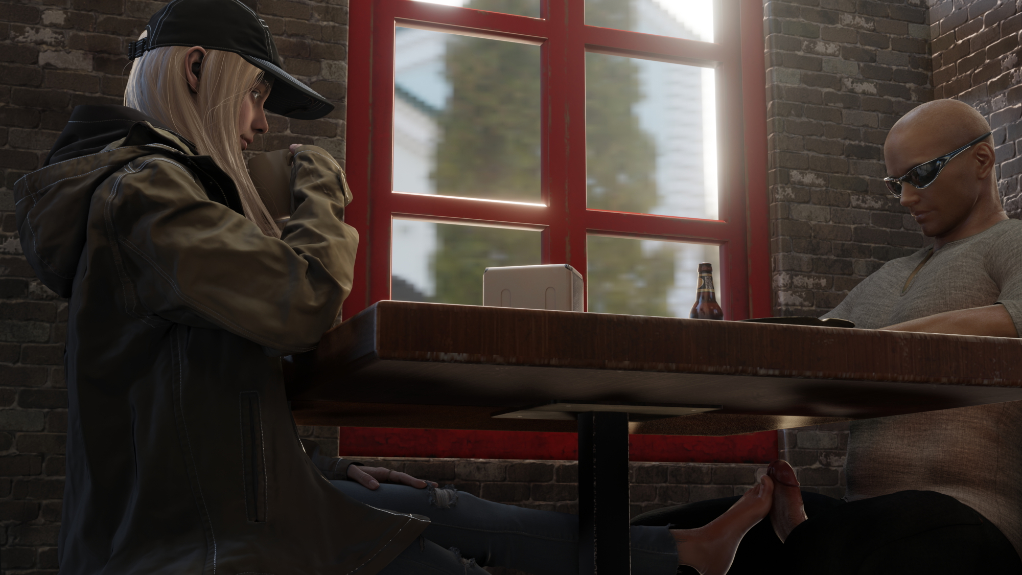 Rose being a bad girl in cafe Rosemary Resident Evil Resident Evil 8: Village  3