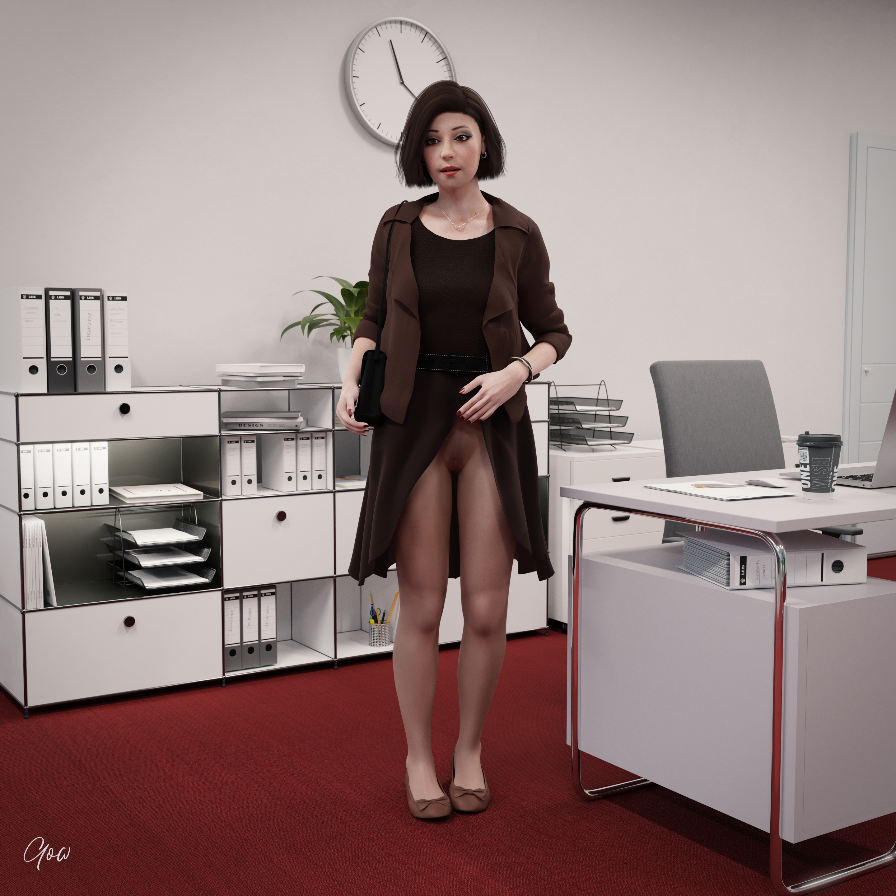 Rona s double tease.   Office_lady Secretary Milf Pantyhose Tease Upskirt Skirt Dress Party Dress Wet Pussy No Panties See Through High Heels Sitting Standing Posing Spread Legs Legs Sexy Sexy Brunette Nylon Flashing Story 14