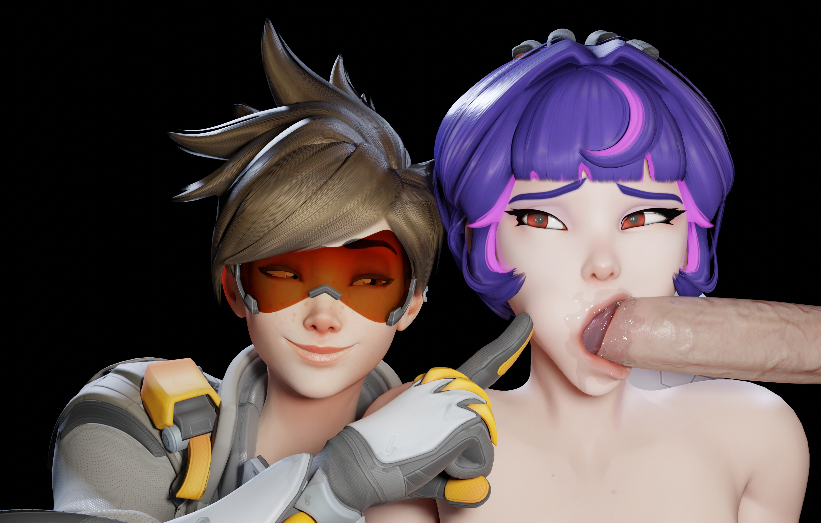 Tracer and Juno Overwatch Tracer Juno Blowjob 3d Porn