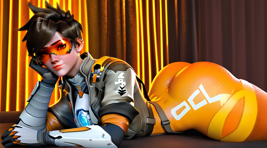 tracer Tracer Overwatch Bodysuit Ass Female 2