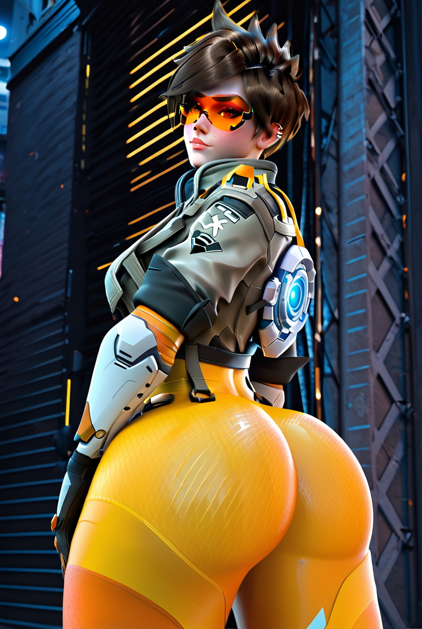 tracer Tracer Overwatch Bodysuit Ass Female 5