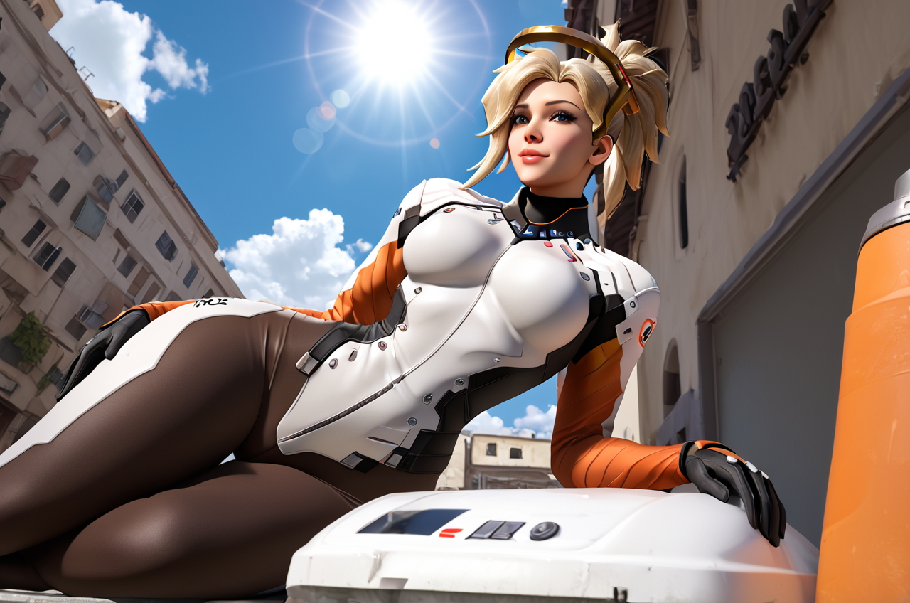 mercy Overwatch Mercy Bodysuit Ass Female Leggings 2