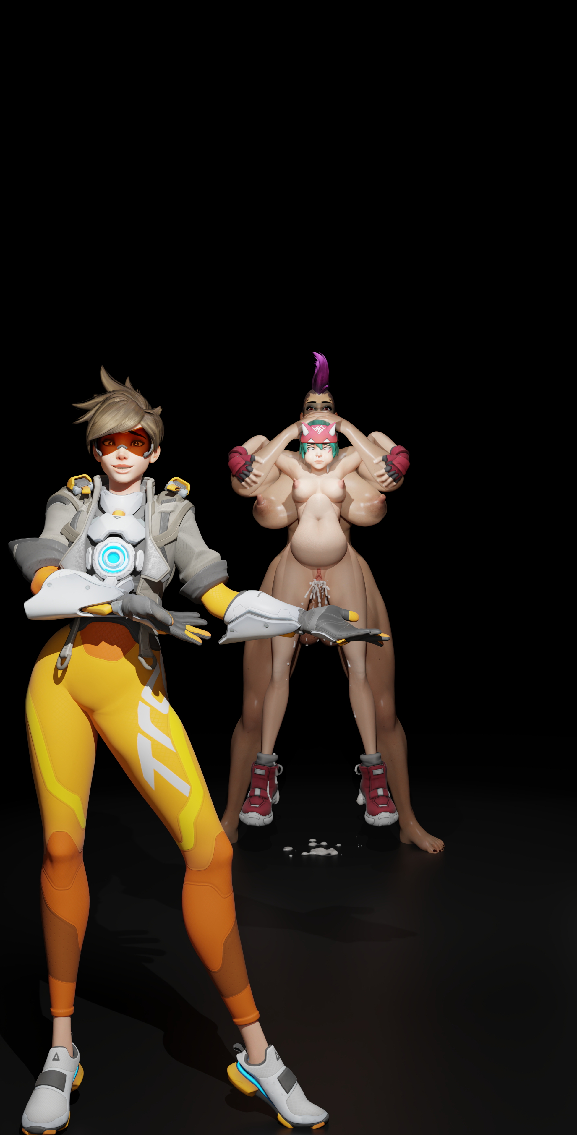 size is never a problem. . .or is it? Overwatch Tracer Kiriko Junkerqueen Stomach Bulge Belly Bulge Cum Cum Covered Cum Inside Anal Anal Penetration Anal Sex Anal Creampie Creampie 3d Porn 8
