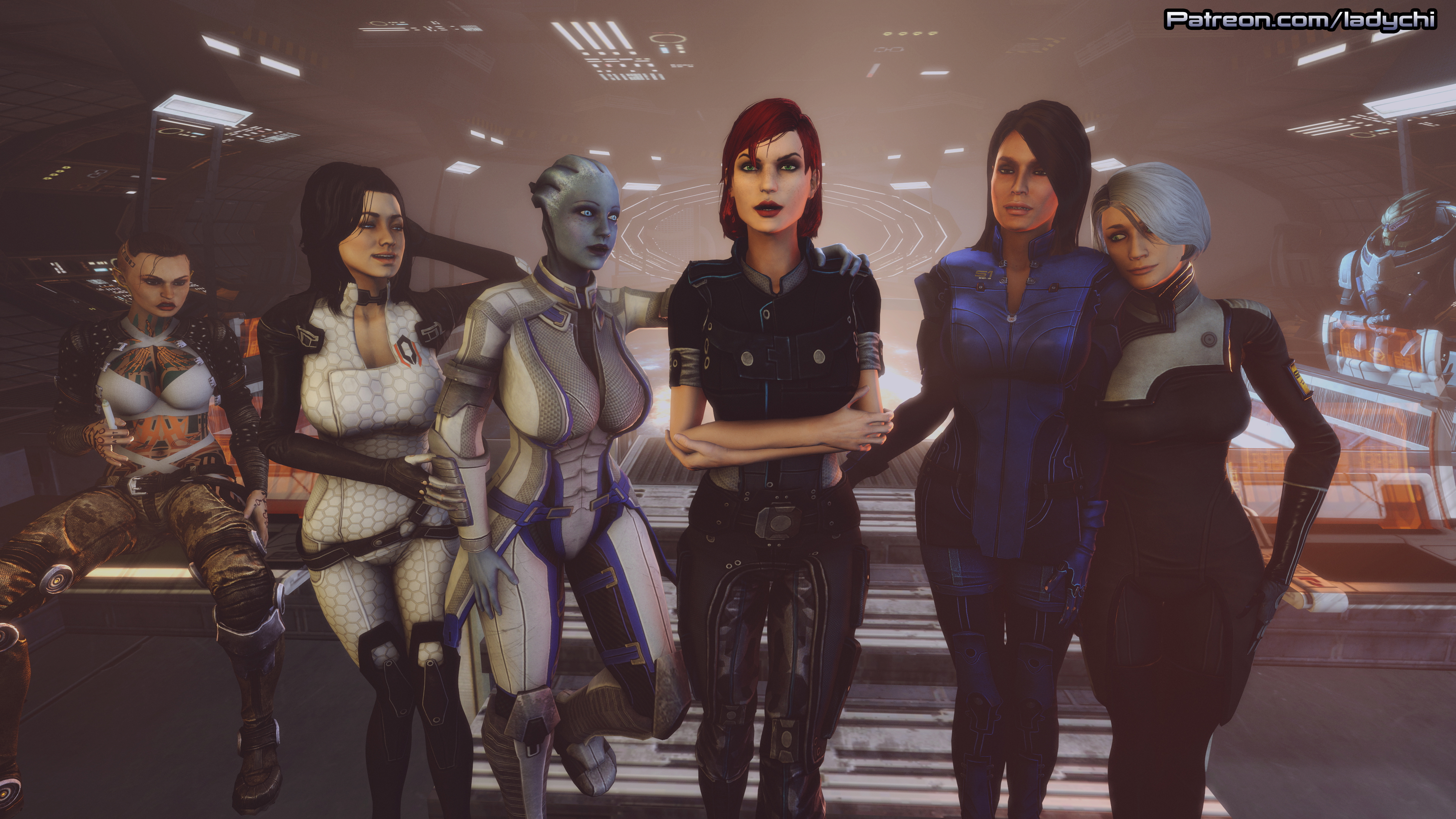 Normandy s New dress code (Posing in the CIC) Mass Effect Miranda Lawson Ashley Williams Commander Shepard Asari (mass Effect) Liara T Soni Nude Naked Sfw Boobs Pussy Milf Red head Tattoo Video Games 4