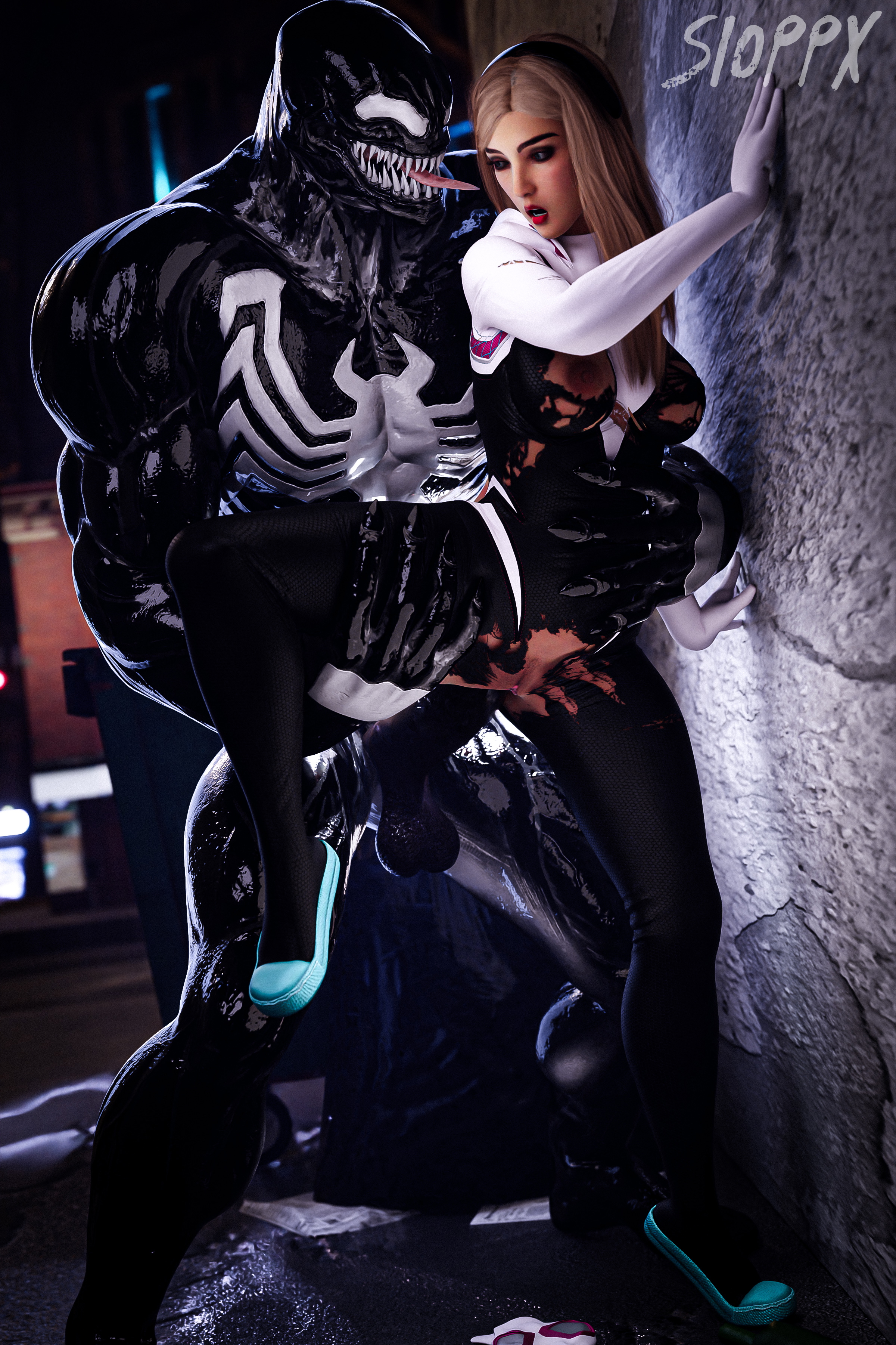 Spider Gwen gives Venom a helping hand after requesting help Spidergwen Venom Marvel Gwen Stacy 3d Porn Render Blender3d Ripped Clothes Pussy Vaginal Penetration Big penis Penetration Natural Tits Tits Boobs 1girl 1boy1girl 1boy Creampie Cum Cum Inside 2