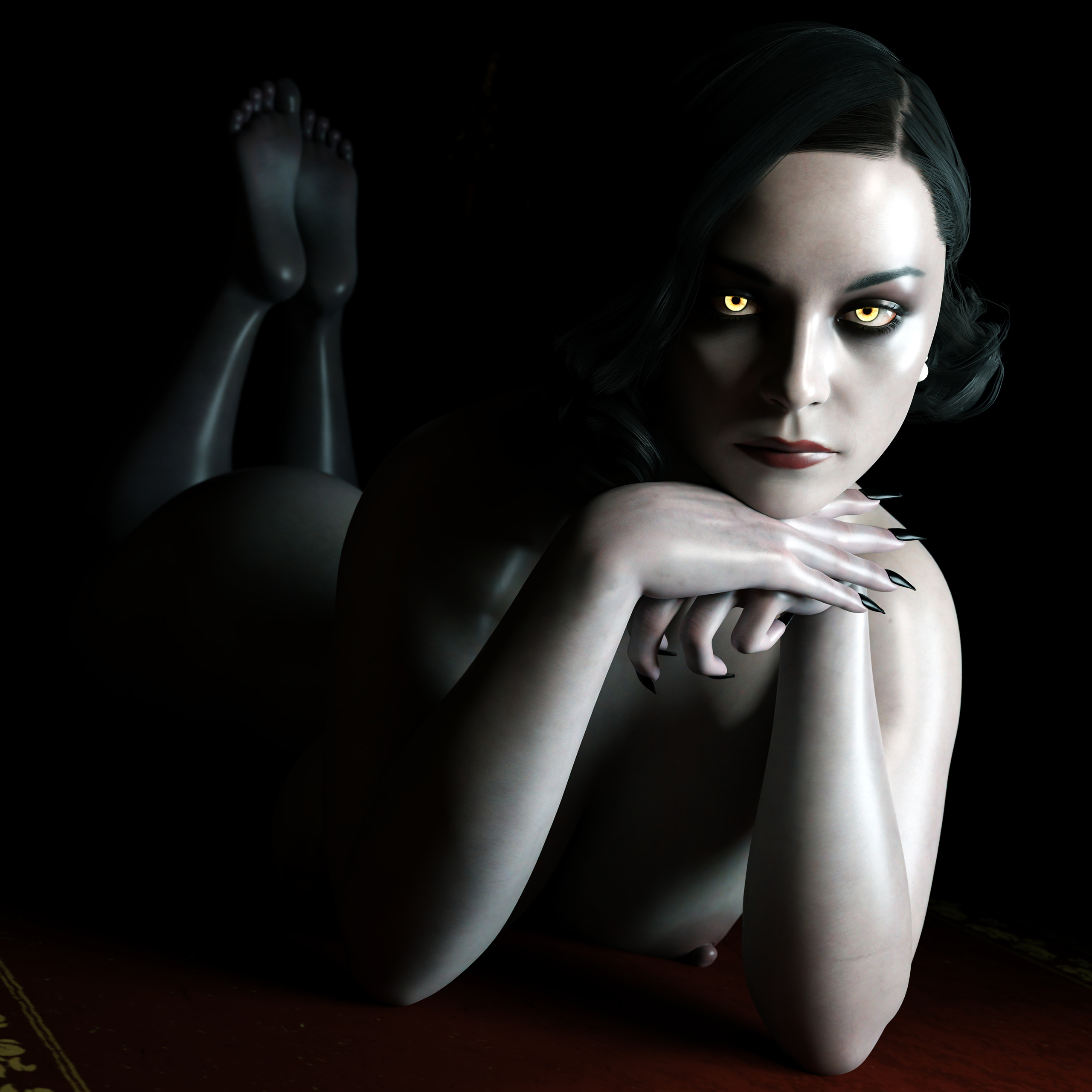 Alcina Dimitrescu - Main Hall Alcina Dimitrescu Lady Dimitrescu Resident Evil Resident Evil 8: Village Big Tits Big Ass High Heels Stockings 9