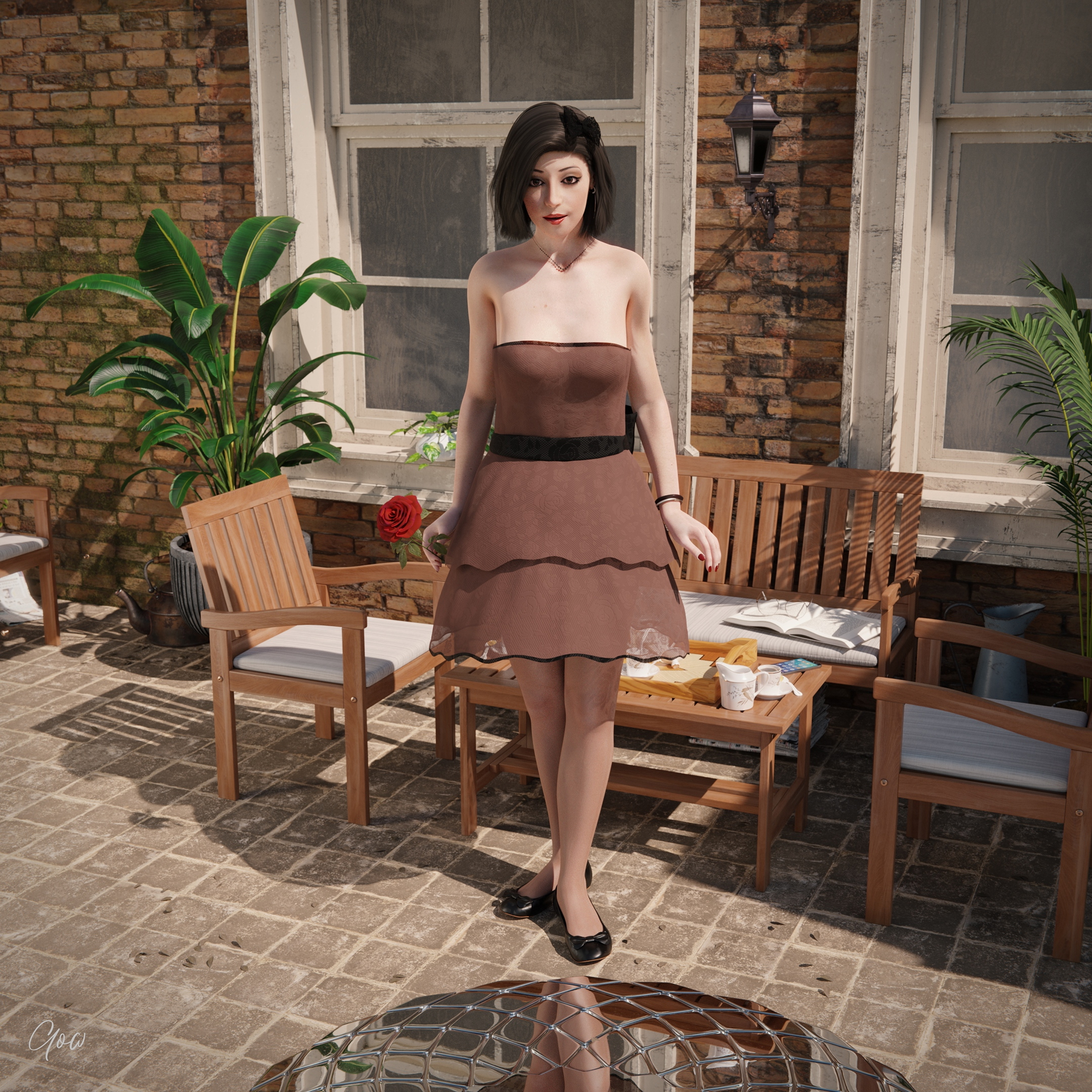 Toys from the future: A magic mirror that shows the future. (Pt2)  Outdoor Upskirt Cosplay Party Dress Clothed Pantyhose No Panties Mirror Garden Sexy Brunette Milf Wet Pussy Cum Drip Nylon Fantasy Toy Magic Sexy Legs Spread Legs Nsfw 6