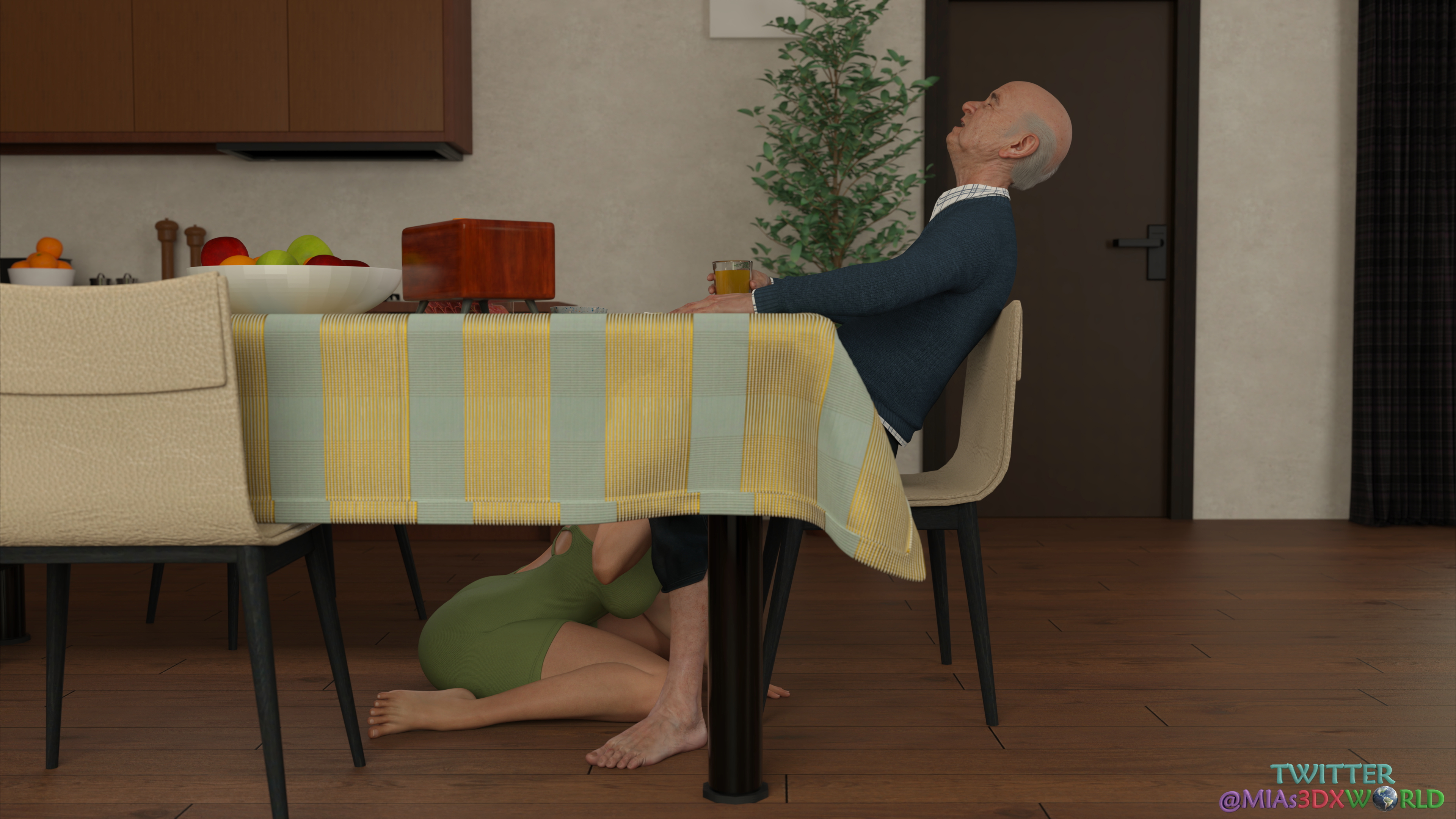 Claire surprises old grandpa with a blowjob under the table [Temptation Series] Original Claire Original Character Original Series Short Hair Blowjob Hot Sucking Cock Deep throat Huge Ass Ass Big Ass 7