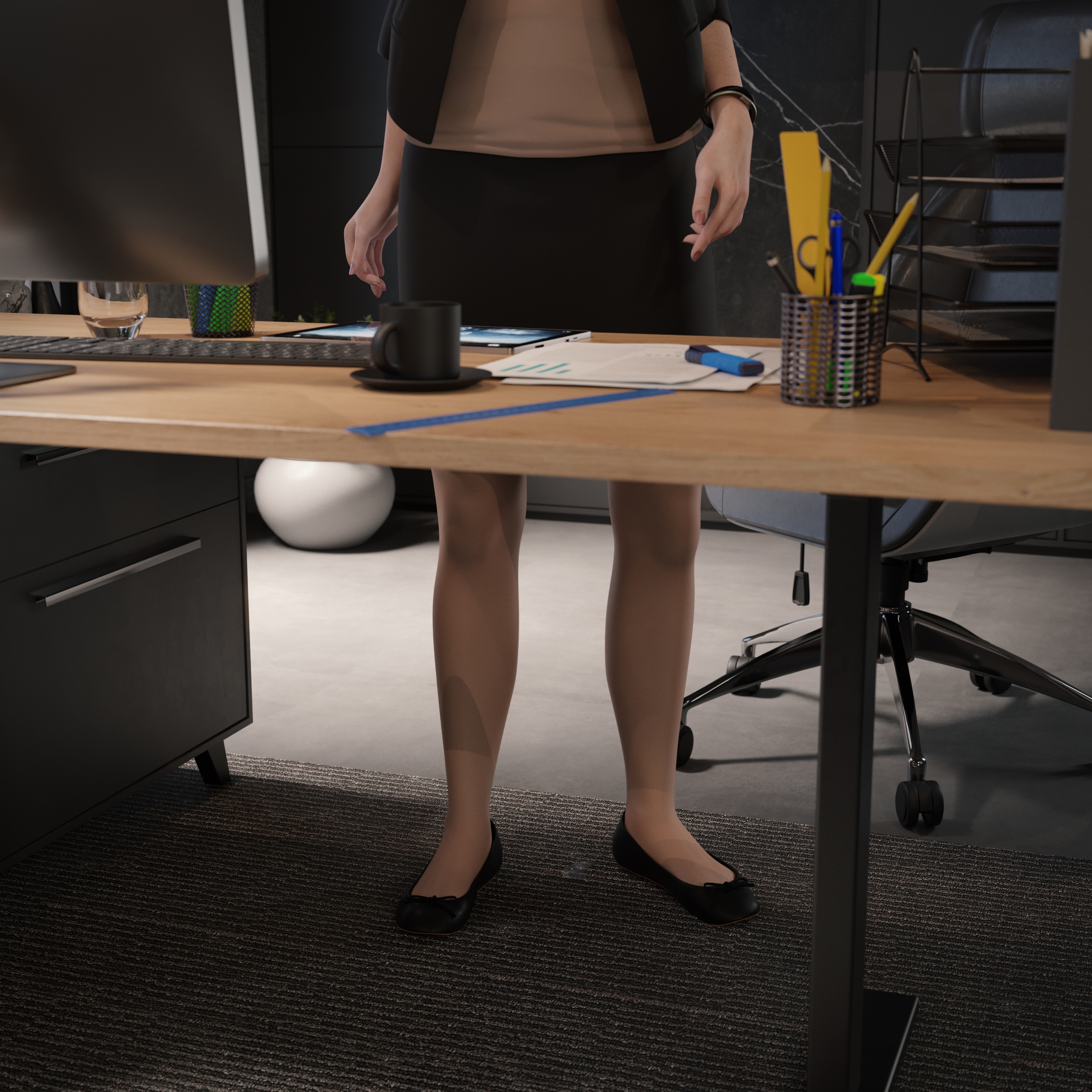 Pantyhose choice (Nude 6DEN or black 40DEN?)  Clothed Milf Secretary Skirt Pantyhose Office_lady Office Upskirt Ripped Clothes Cum Drip Wet Pussy Hairy Pussy Cum Inside Tease Teasing Teaser Nylon 5