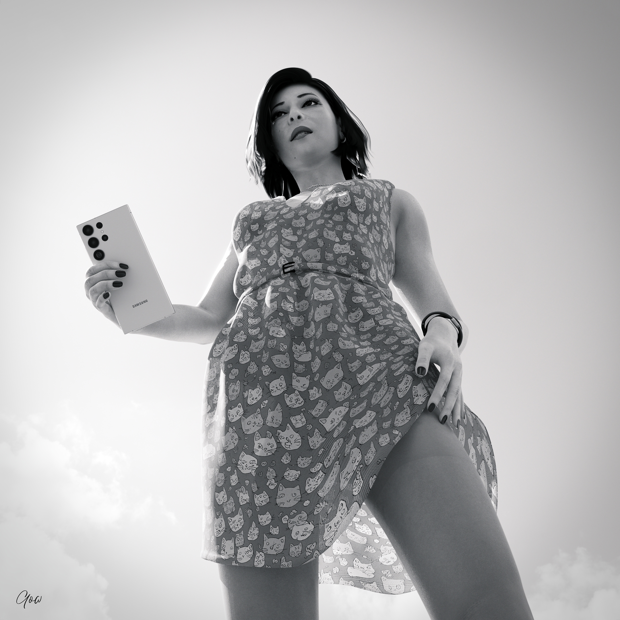 It s warm and windy today (Wind Upskirt  Pantyhose)  Milf Upskirt Wet Pussy No Panties Black And White Hairy Pussy Outdoor Skirt Sexy Brunette Smartphone 3