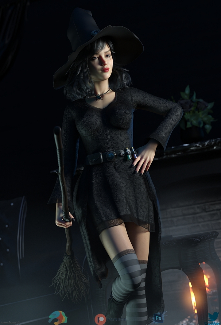 Witch - Halloween  Halloween Sexy Pinup 2