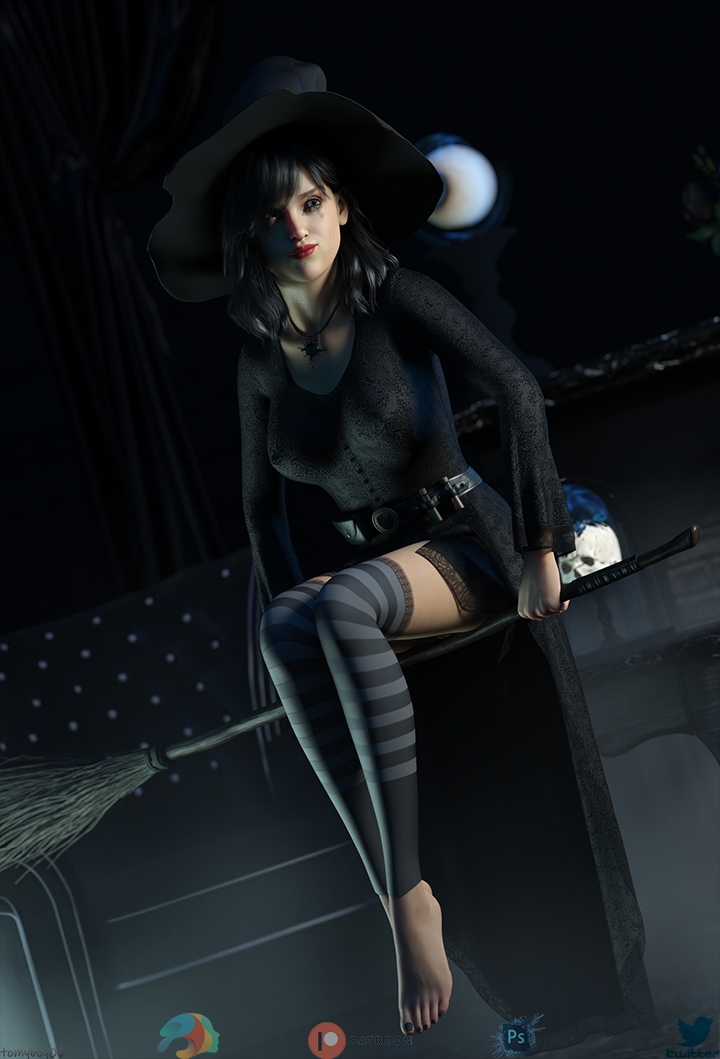 Witch - Halloween  Halloween Sexy Pinup 4