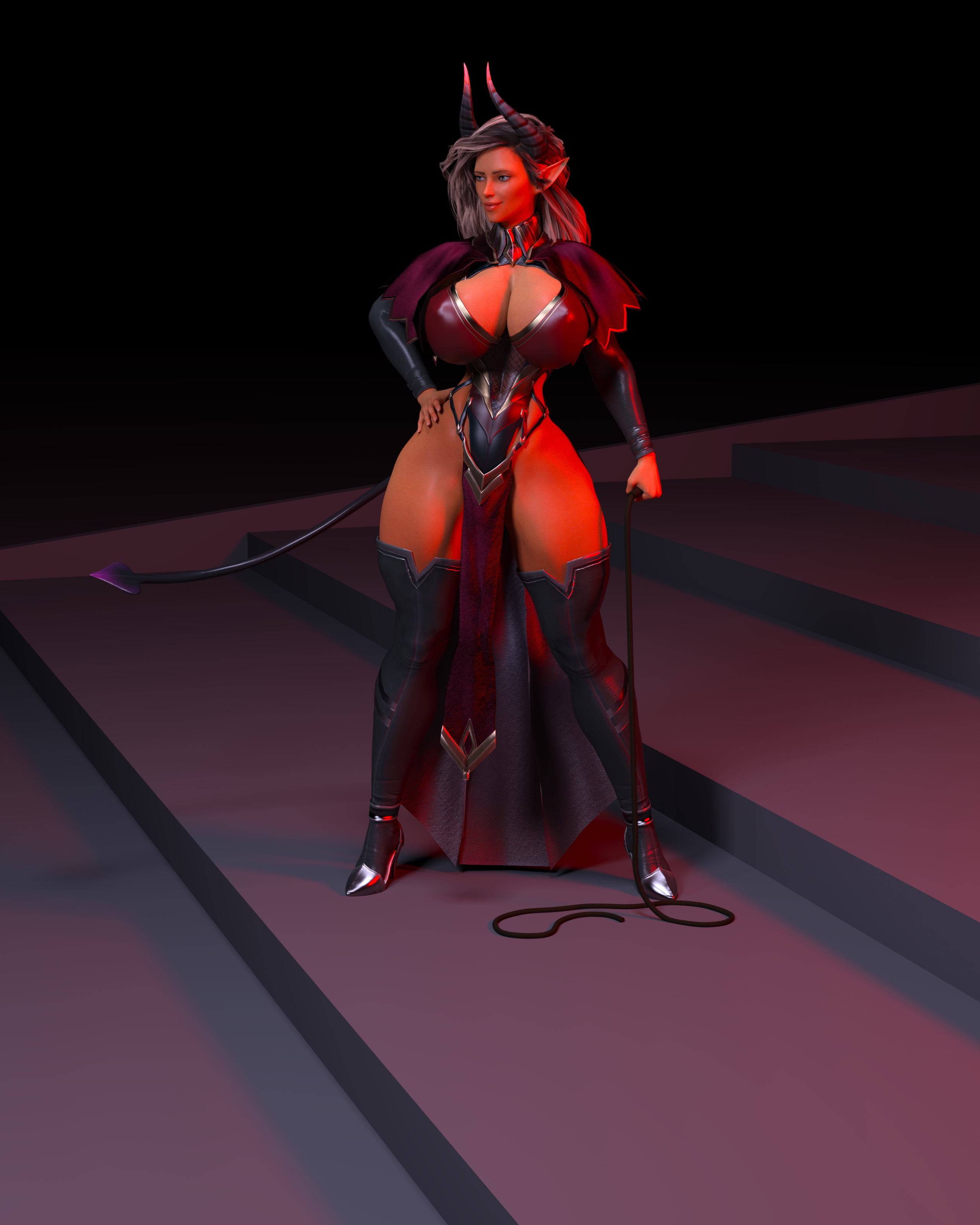 1st Halloween  Purple Hair Pink Hair Red Hair Nun Demon Barbarian Witch Gun Magic Halloween Whip Horns Abs Muscles Tall Futa Female 3