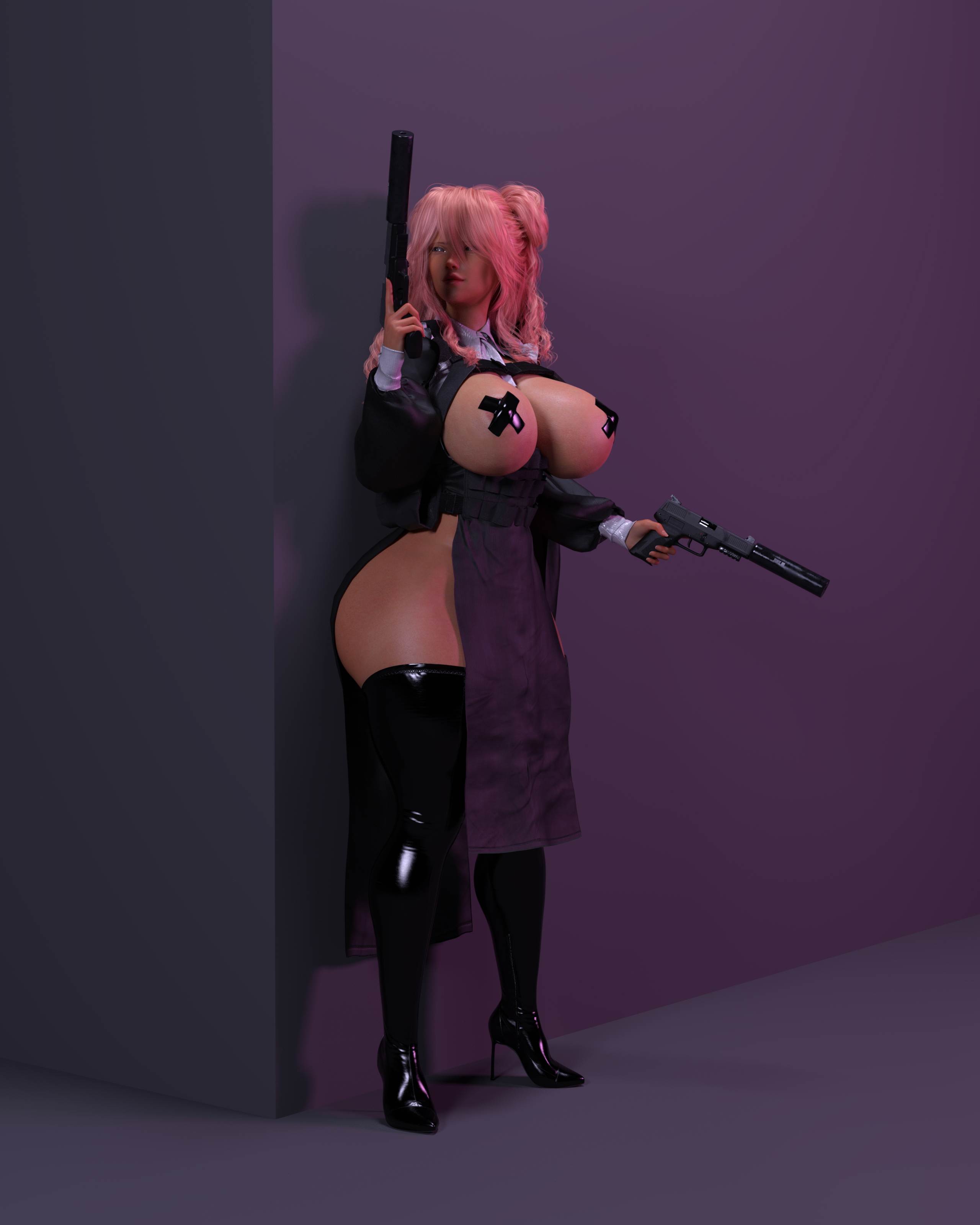 1st Halloween  Purple Hair Pink Hair Red Hair Nun Demon Barbarian Witch Gun Magic Halloween Whip Horns Abs Muscles Tall Futa Female 12