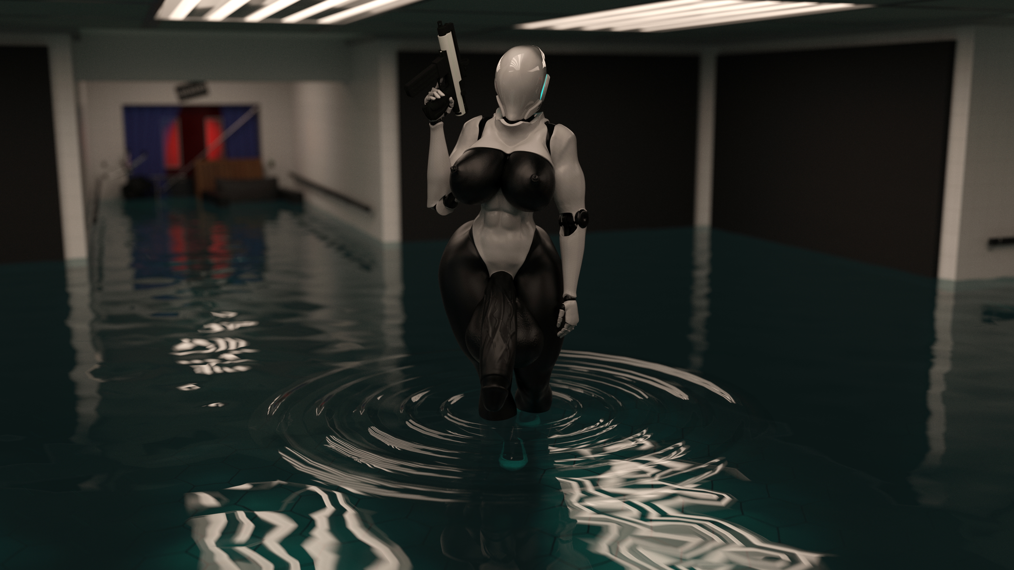 Haydee Labs Haydee Haydee Game Robot Futa Tall Gun Water Huge Breasts Huge Ass Muscles Abs High Heels 2