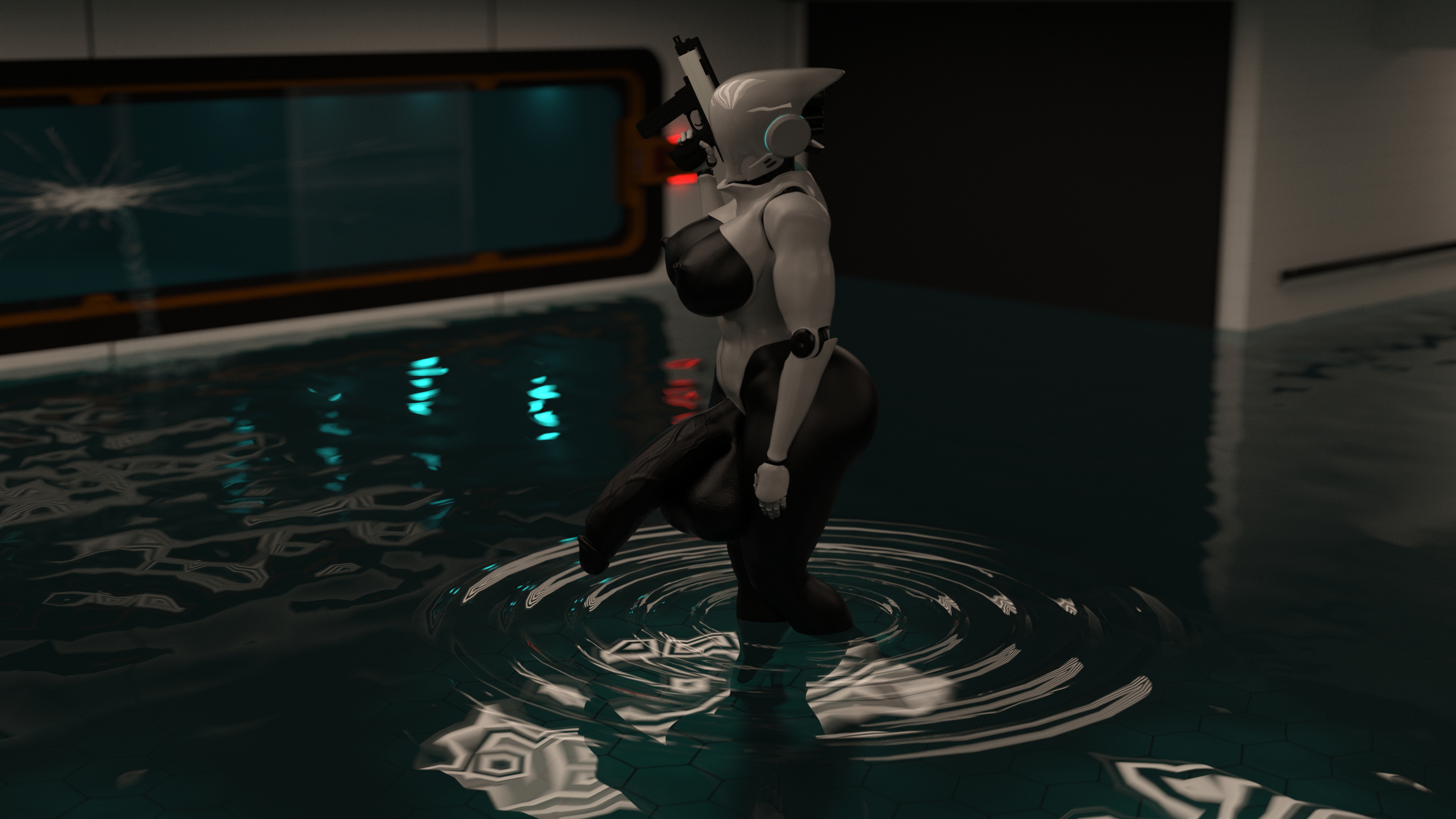 Haydee Labs Haydee Haydee Game Robot Futa Tall Gun Water Huge Breasts Huge Ass Muscles Abs High Heels 4