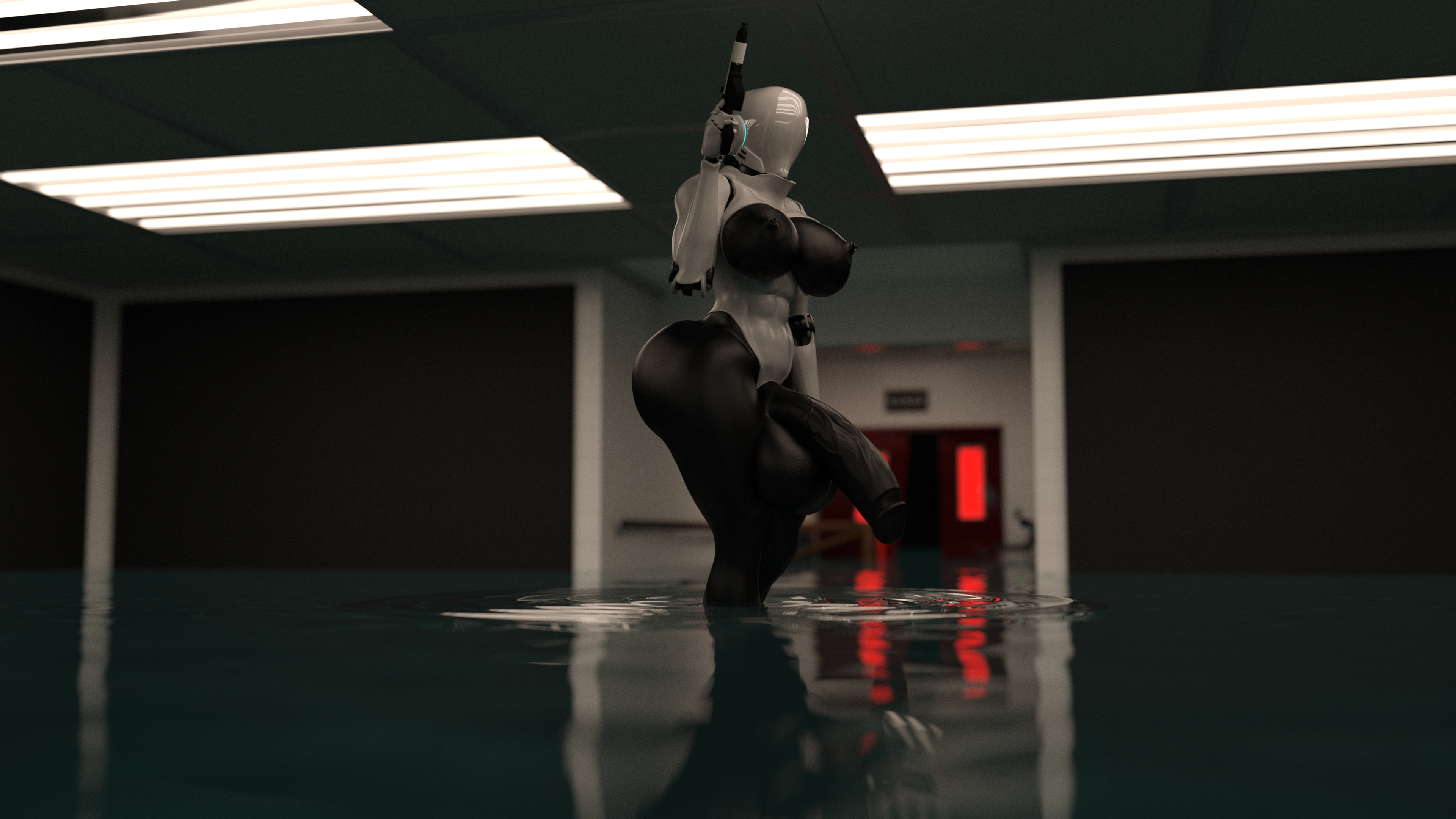 Haydee Labs Haydee Haydee Game Robot Futa Tall Gun Water Huge Breasts Huge Ass Muscles Abs High Heels 5