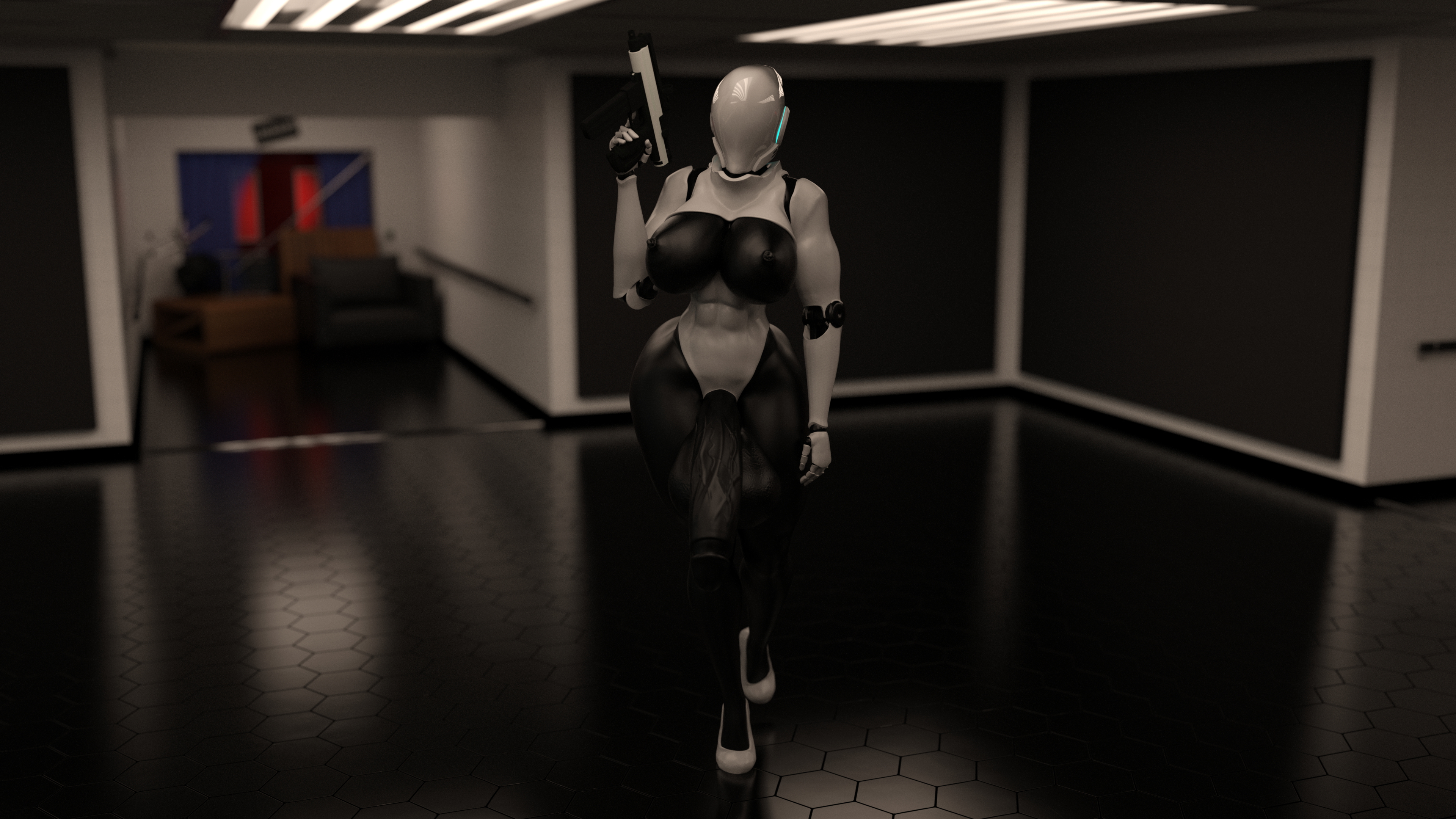 Haydee Labs Haydee Haydee Game Robot Futa Tall Gun Water Huge Breasts Huge Ass Muscles Abs High Heels 6