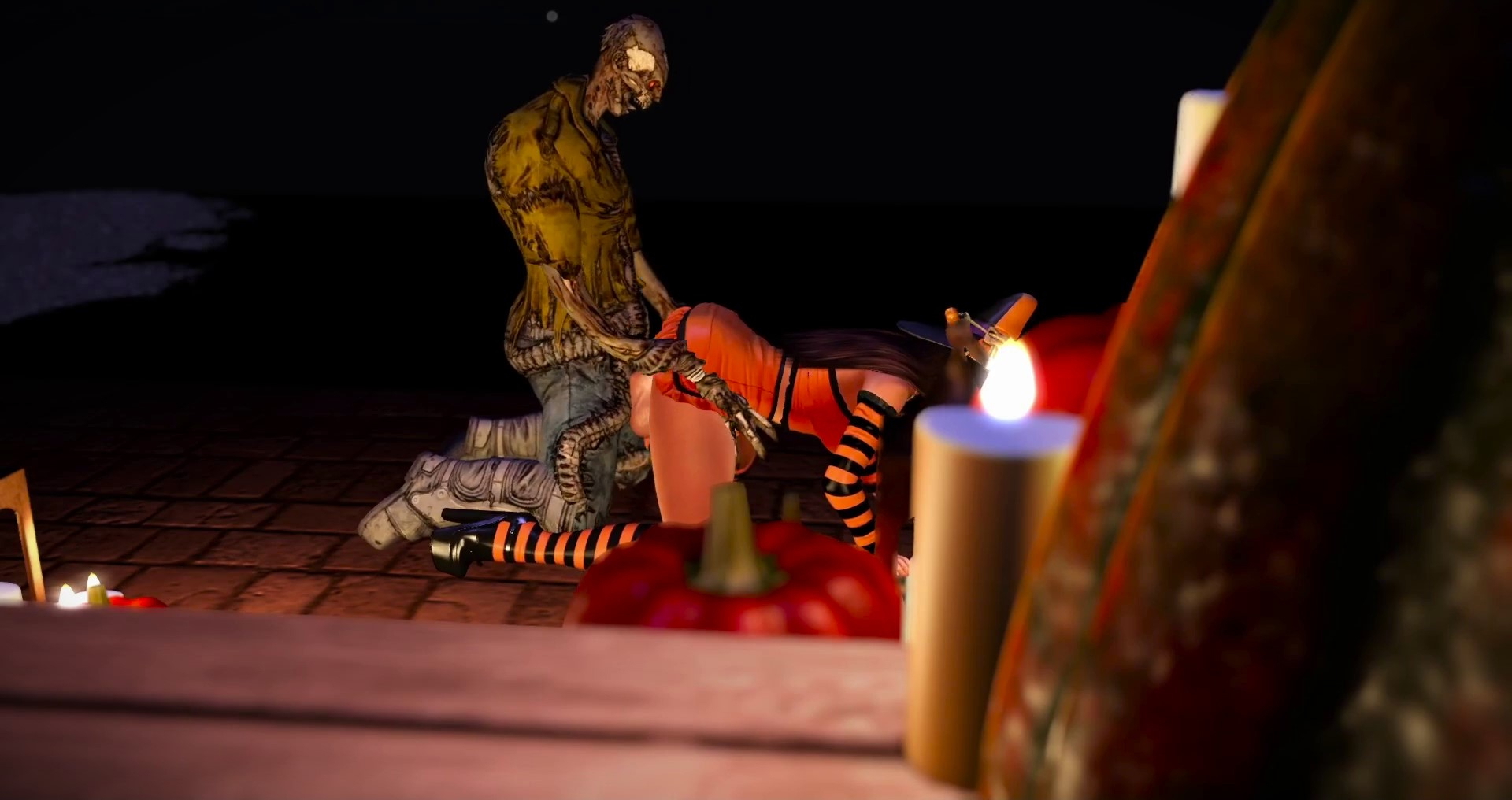 Halloween Night: Witch Fucked by Zombie