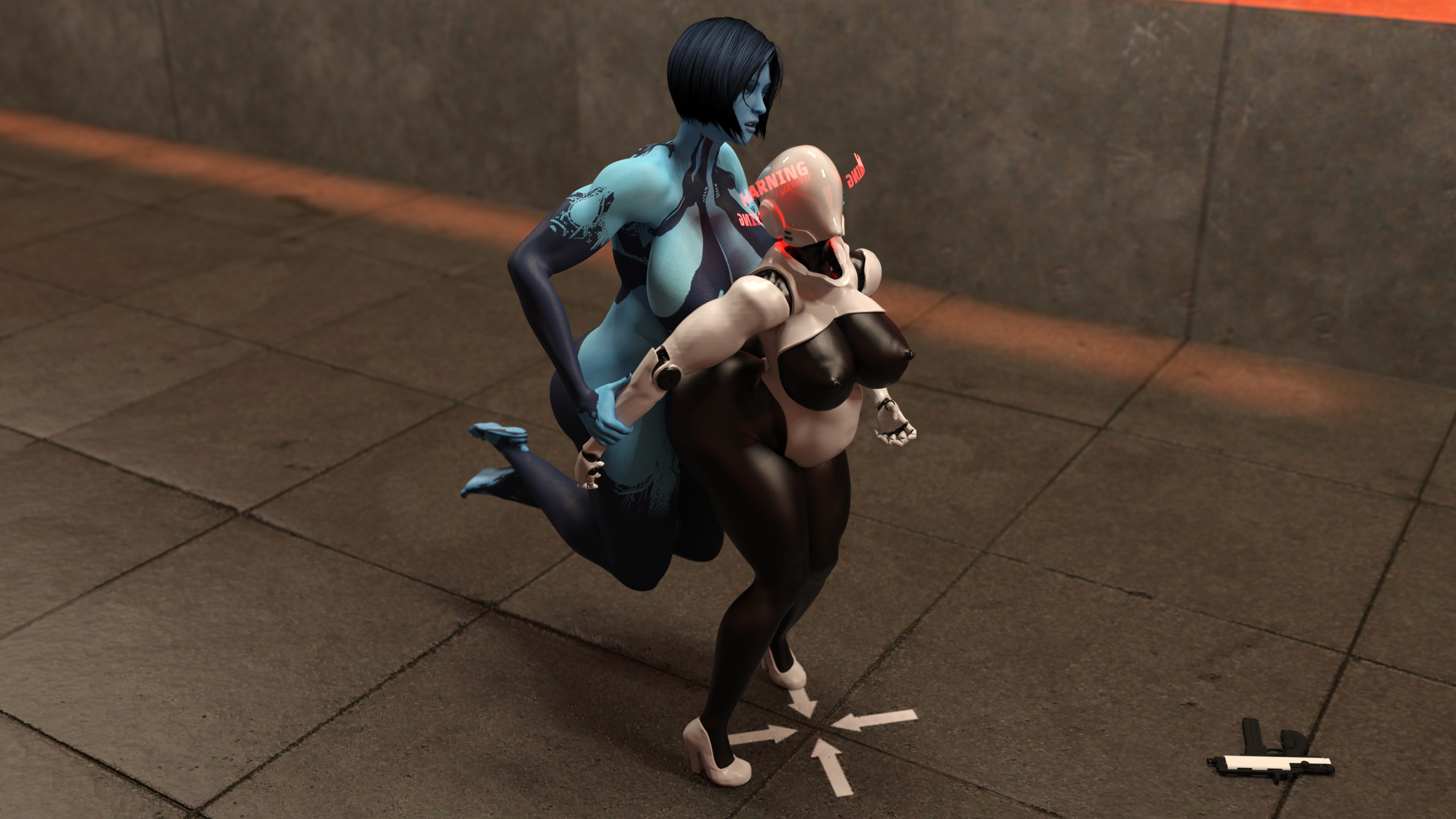 Cortana and Haydee Corruptive Code Cortana Huge Breasts Huge Ass Huge Cock Futa Female Possession Breast Expansion Ass Expansion Transformation Abs Muscles Gun 15