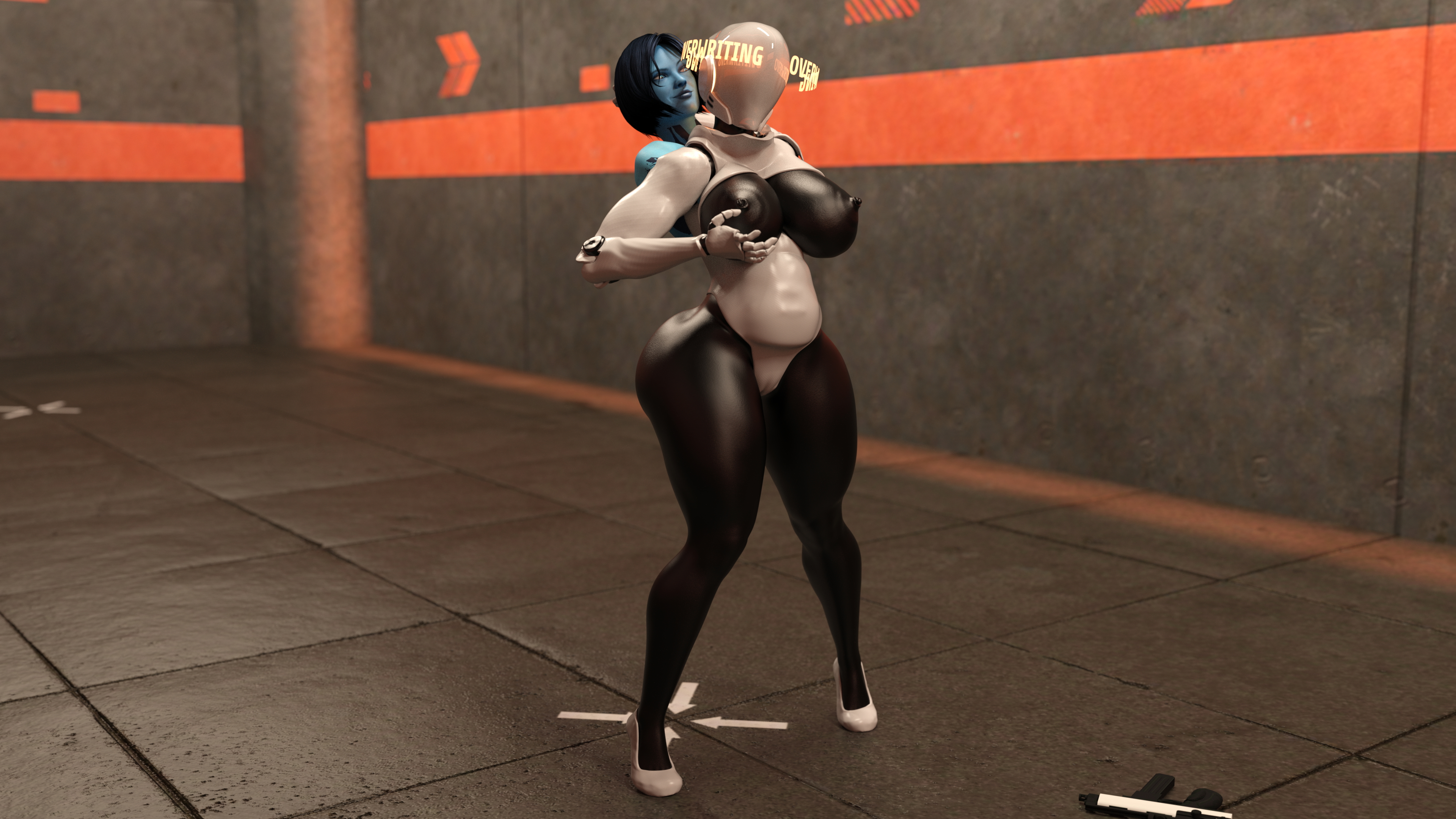 Cortana and Haydee Corruptive Code Cortana Huge Breasts Huge Ass Huge Cock Futa Female Possession Breast Expansion Ass Expansion Transformation Abs Muscles Gun 20
