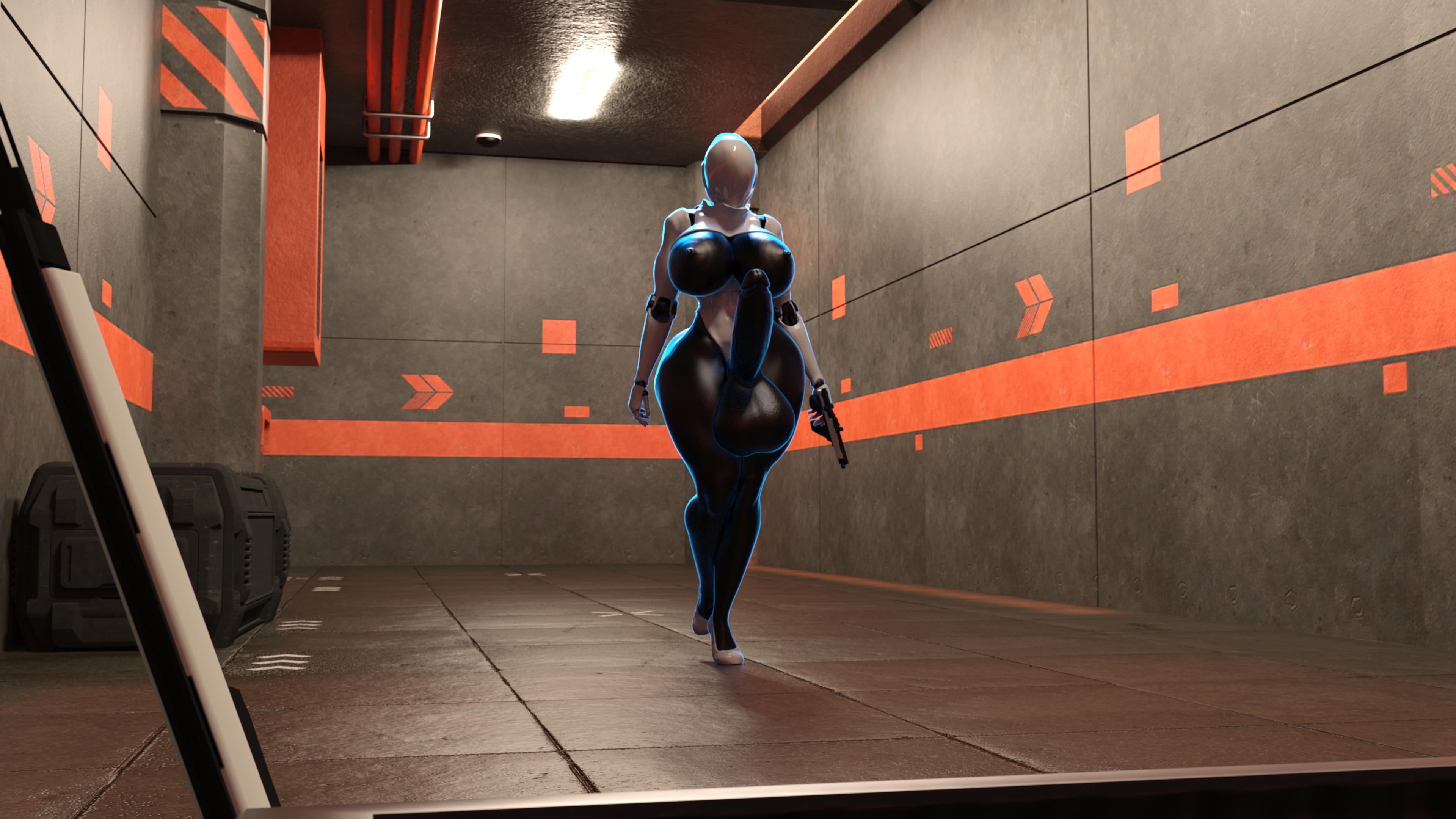 Cortana and Haydee Corruptive Code Cortana Huge Breasts Huge Ass Huge Cock Futa Female Possession Breast Expansion Ass Expansion Transformation Abs Muscles Gun 35