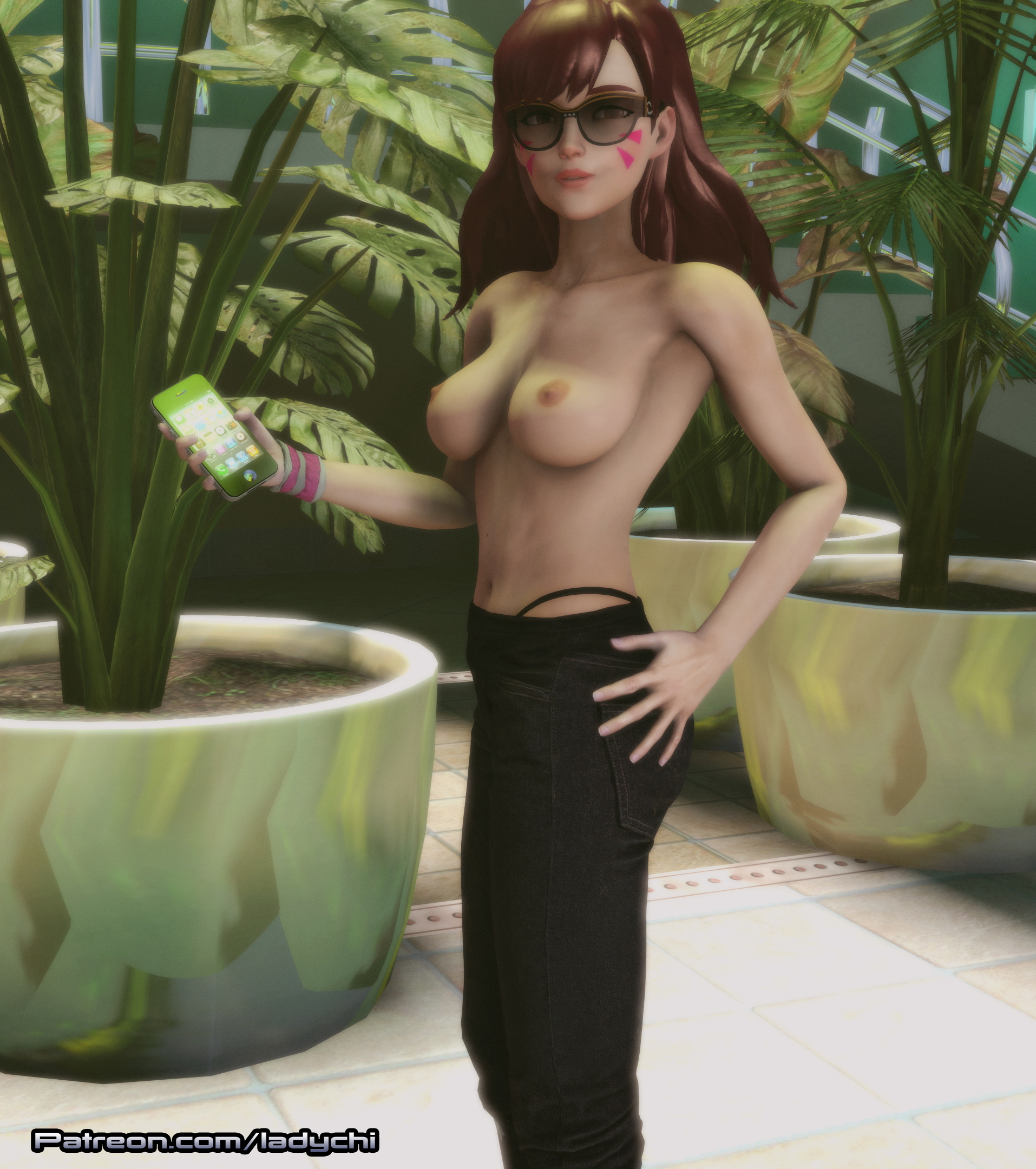 DVA posing. Overwatch Dva (overwatch) Boobs Nude Sfw Sfm Pinup Posing Iphone