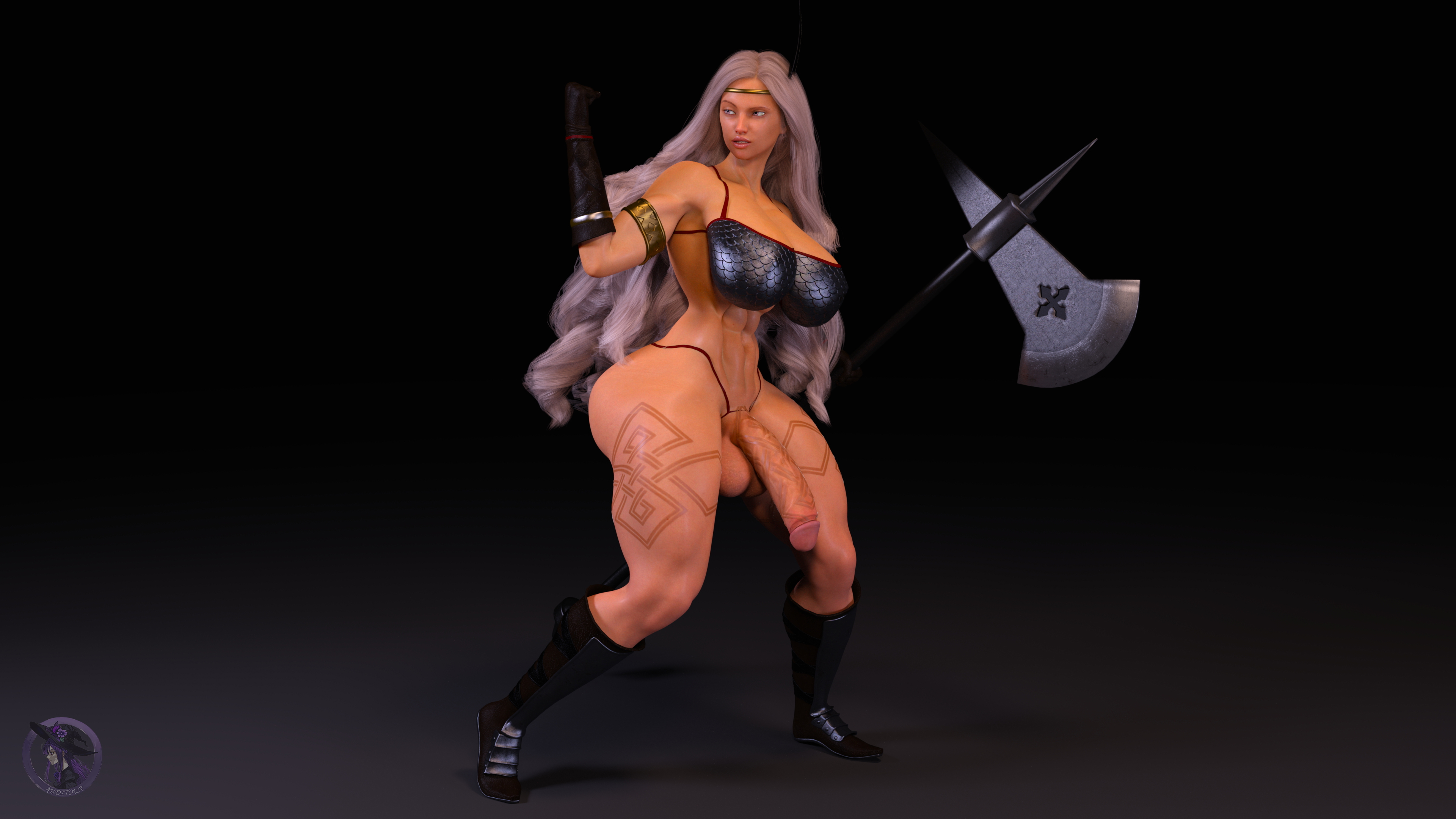 2nd Halloween  Female Nun Witch Demon Barbarian Abs Muscles Tall Huge Breasts Huge Ass Huge Cock Gun Magic Whip 7