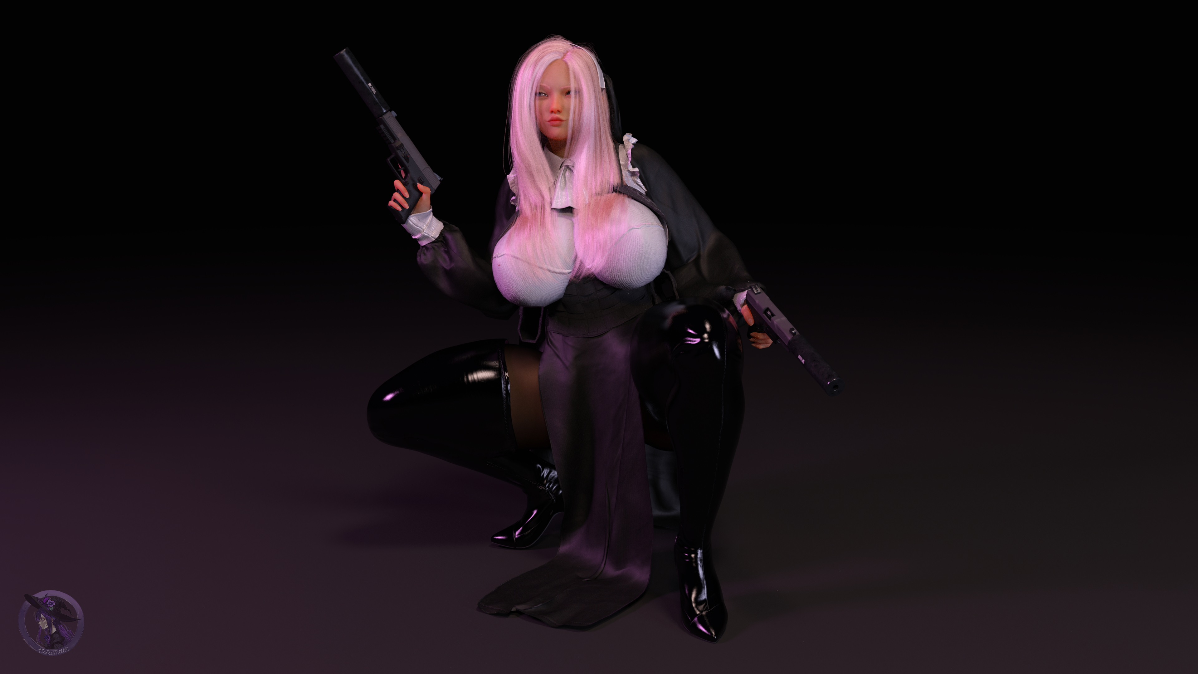 2nd Halloween  Female Nun Witch Demon Barbarian Abs Muscles Tall Huge Breasts Huge Ass Huge Cock Gun Magic Whip 9