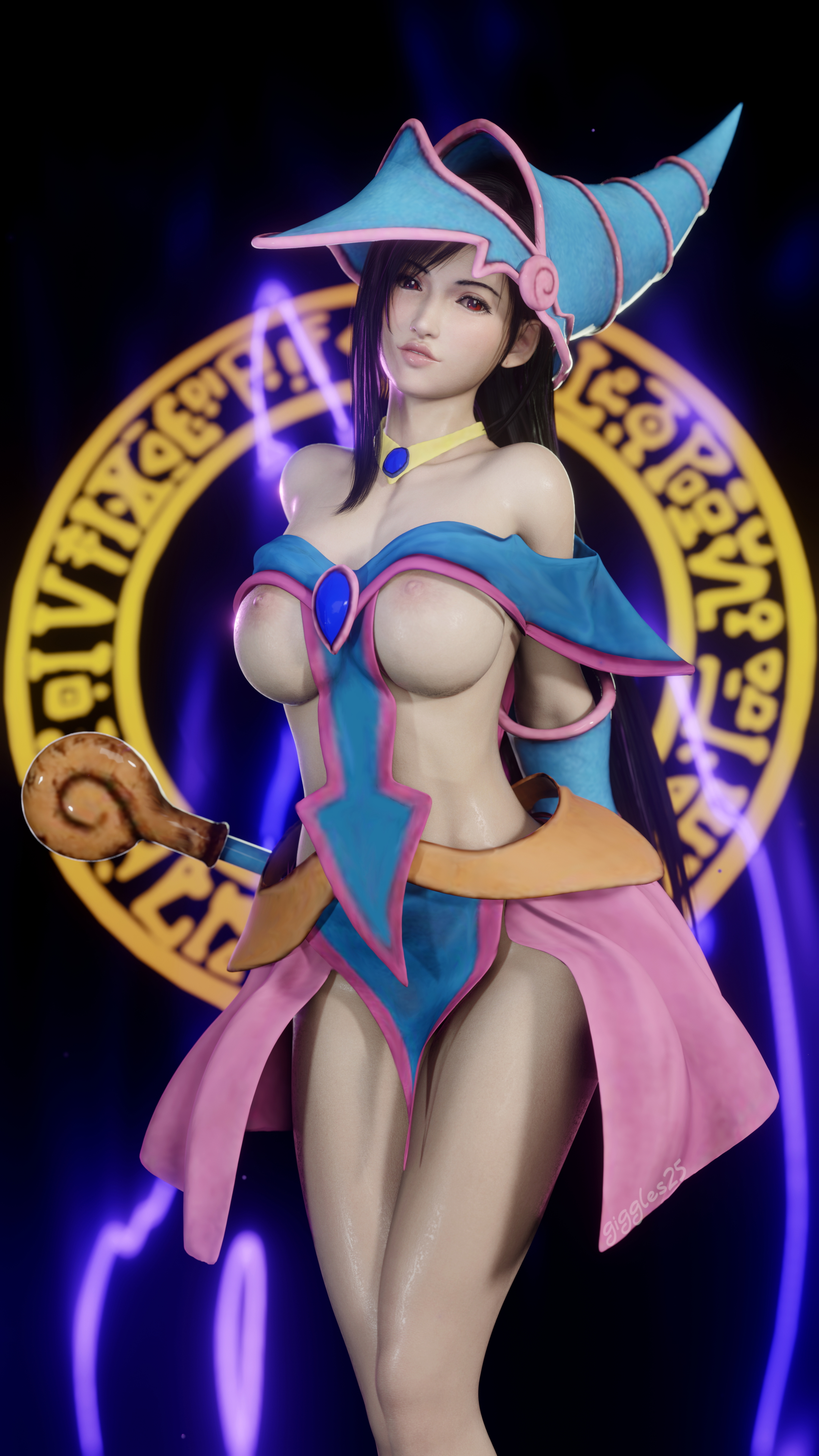 Tifa Lockhart as Dark Magician Girl Tifa Lockhart Final Fantasy Final Fantasy 7 Remake Final Fantasy 7 Final Fantasy VII Dark Magician Girl Pose Posing Cosplay