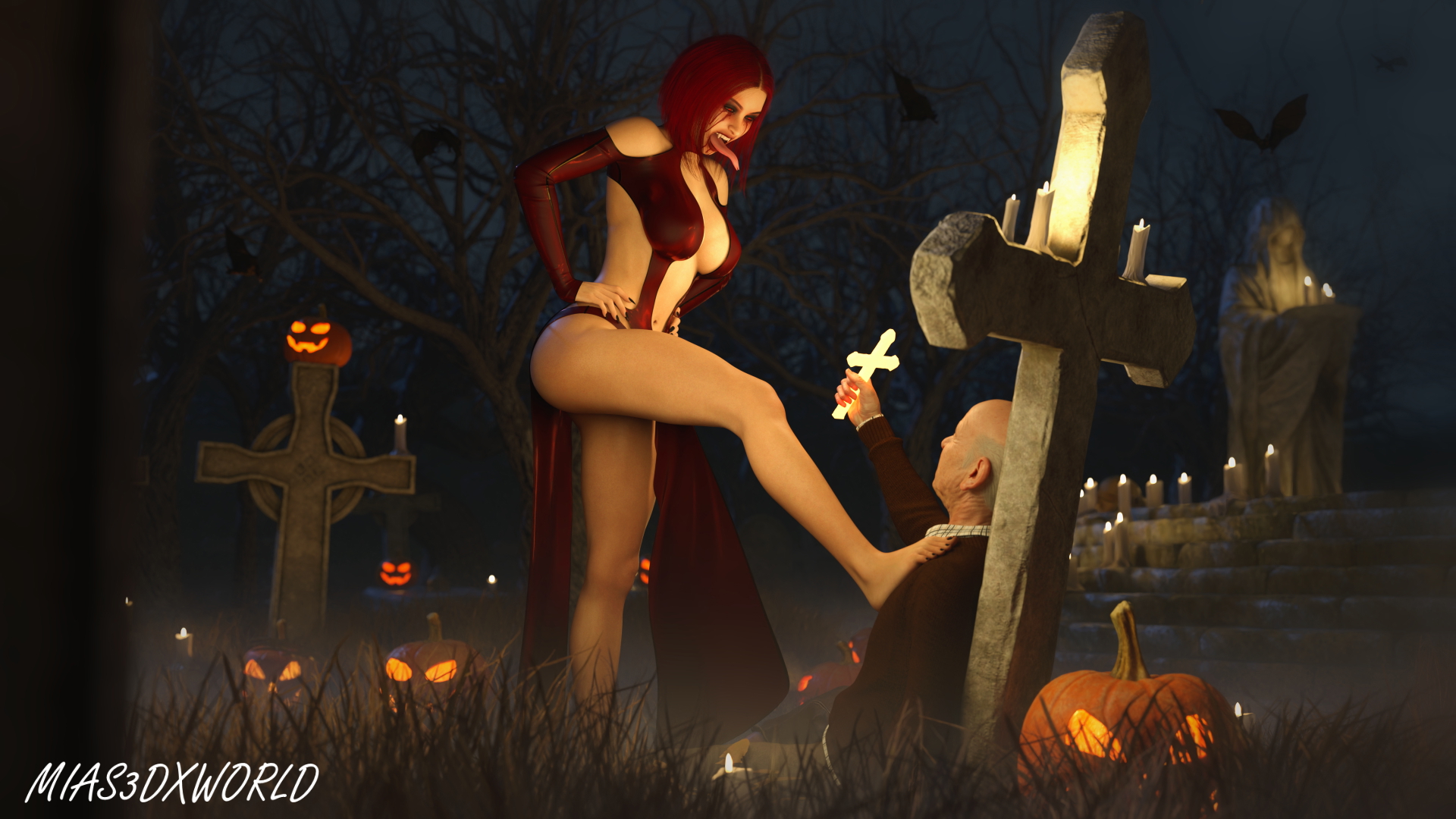Halloween Special [Claire - Temptation Series] Original Original Character Original Series Nude Big Breasts Cute Naked Short Hair Blowjob Footjob Cum Cumshot Vampire