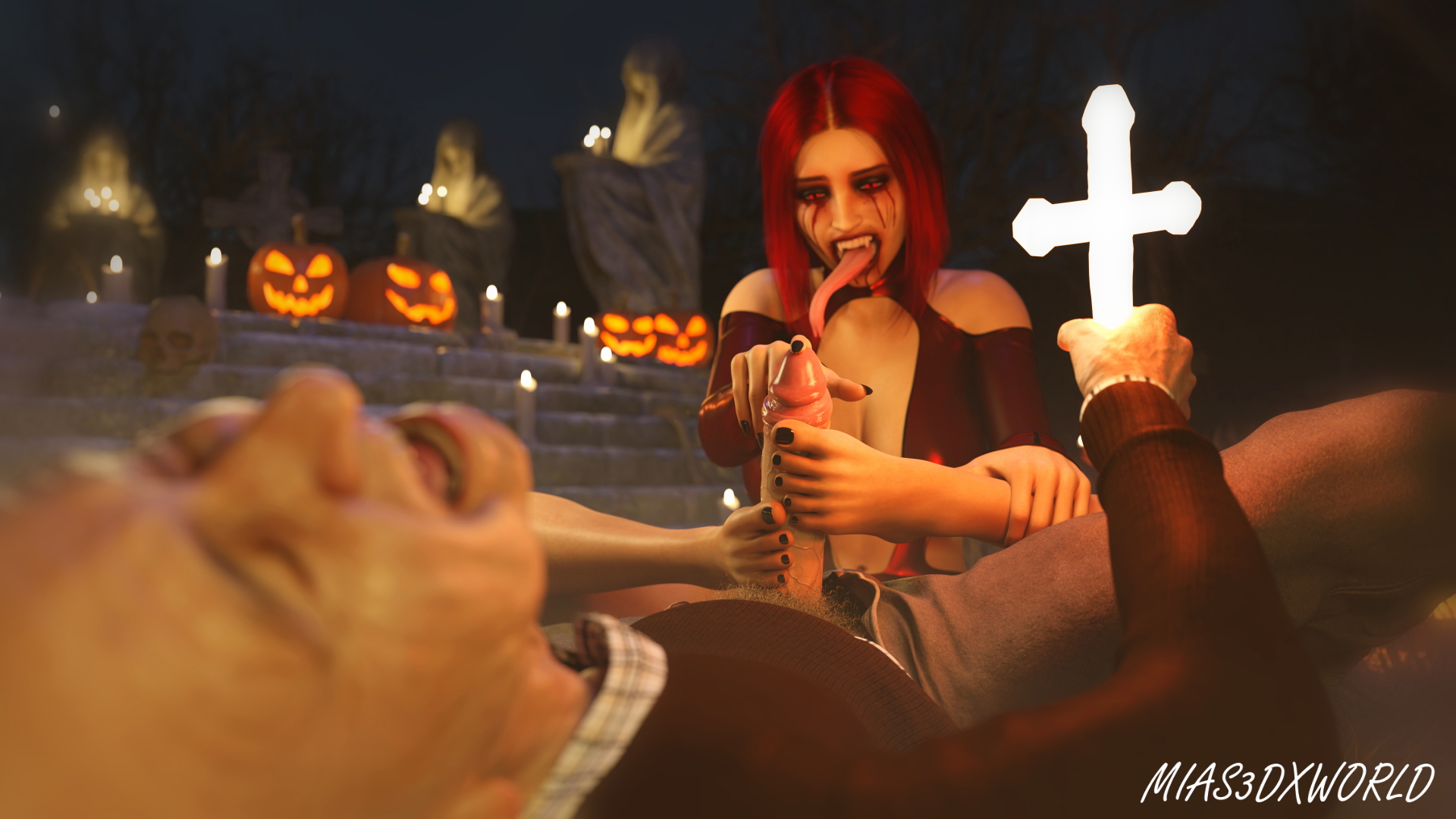 Halloween Special [Claire - Temptation Series] Original Original Character Original Series Nude Big Breasts Cute Naked Short Hair Blowjob Footjob Cum Cumshot Vampire 3
