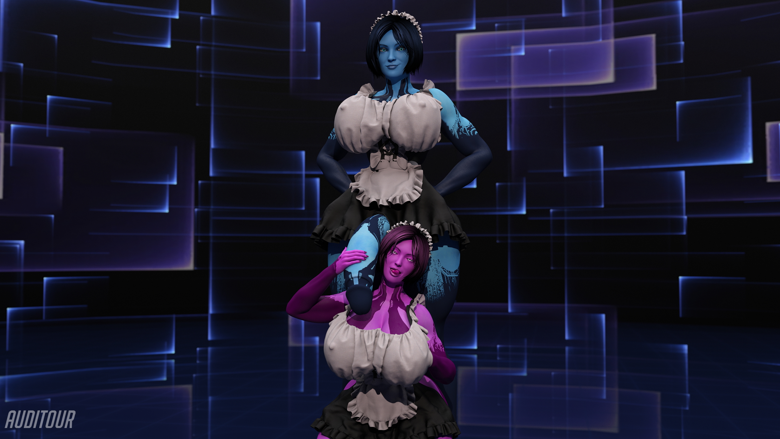 2nd Maid Day Widowmaker D.va Haydee Cortana Amelie Lacroix Hana Song Overwatch Halo Futa Female Solo Maid Outfit Maid Abs Muscles Huge Breasts Huge Ass Huge Cock 3