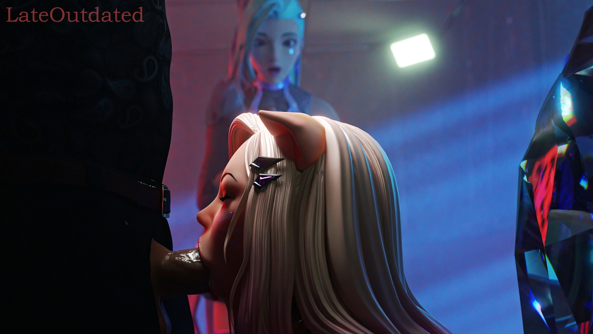 Ahri - Thank You Mr. Manager Ahri K Da Ahri K/da Ahri League Of Legends 3d Porn Blender3d Blowjob Fellatio Public In Public Clothed Animated 1girl 1boy1girl 6
