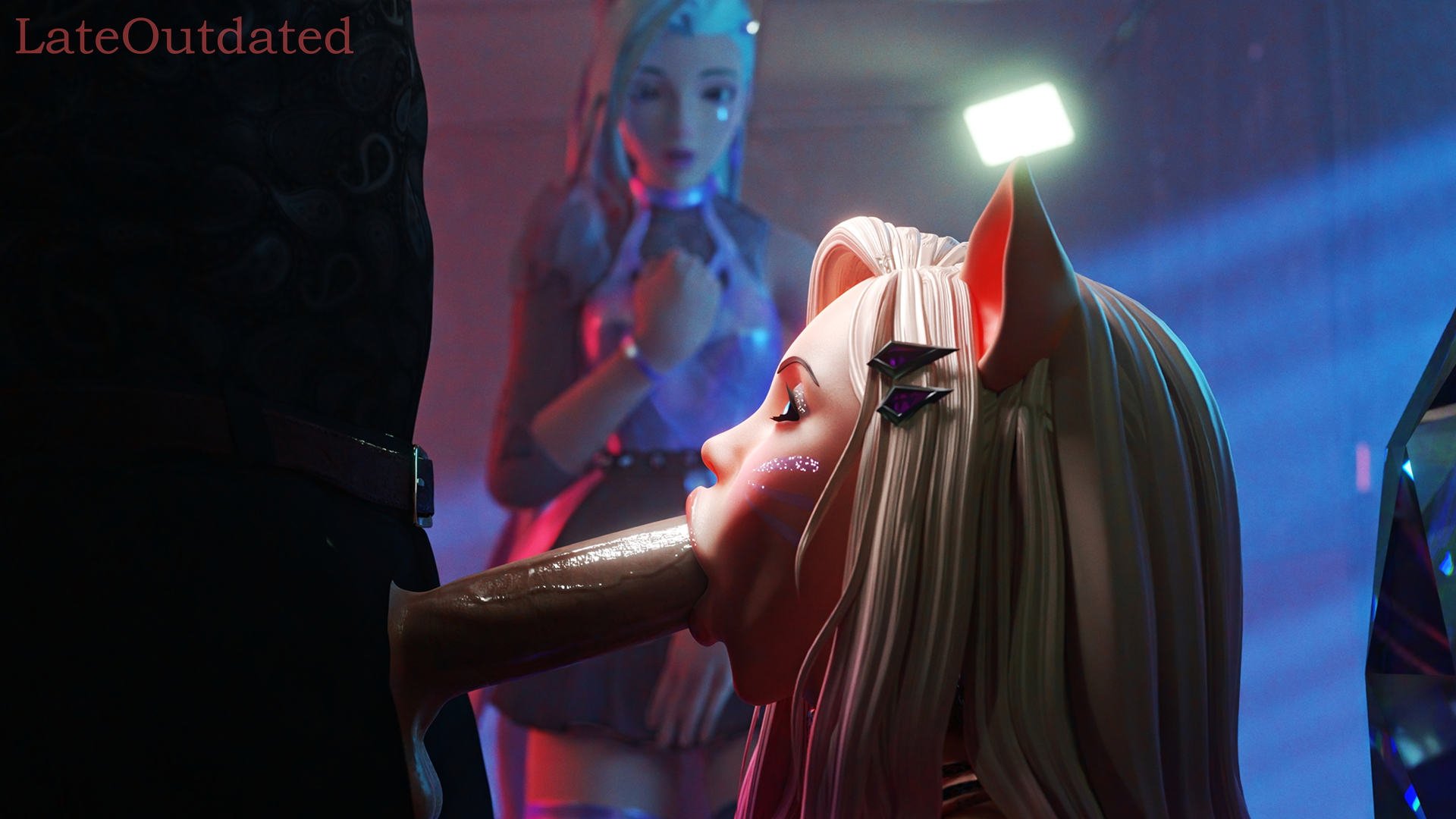Ahri - Thank You Mr. Manager Ahri K Da Ahri K/da Ahri League Of Legends 3d Porn Blender3d Blowjob Fellatio Public In Public Clothed Animated 1girl 1boy1girl 10