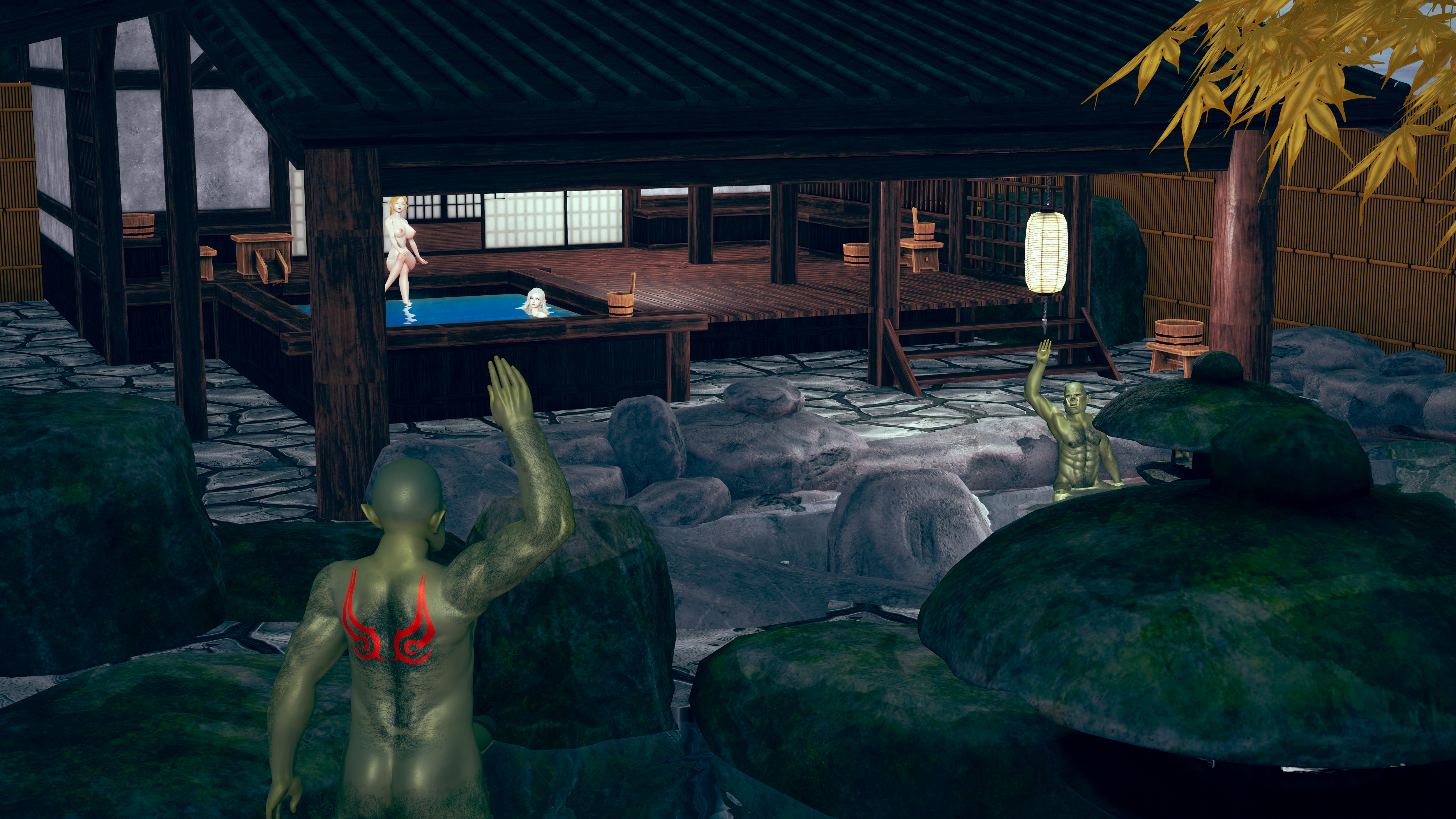 2 Girls Travel to an Onsen EP2 Honey Select 2 Orc Sexy Elf 3