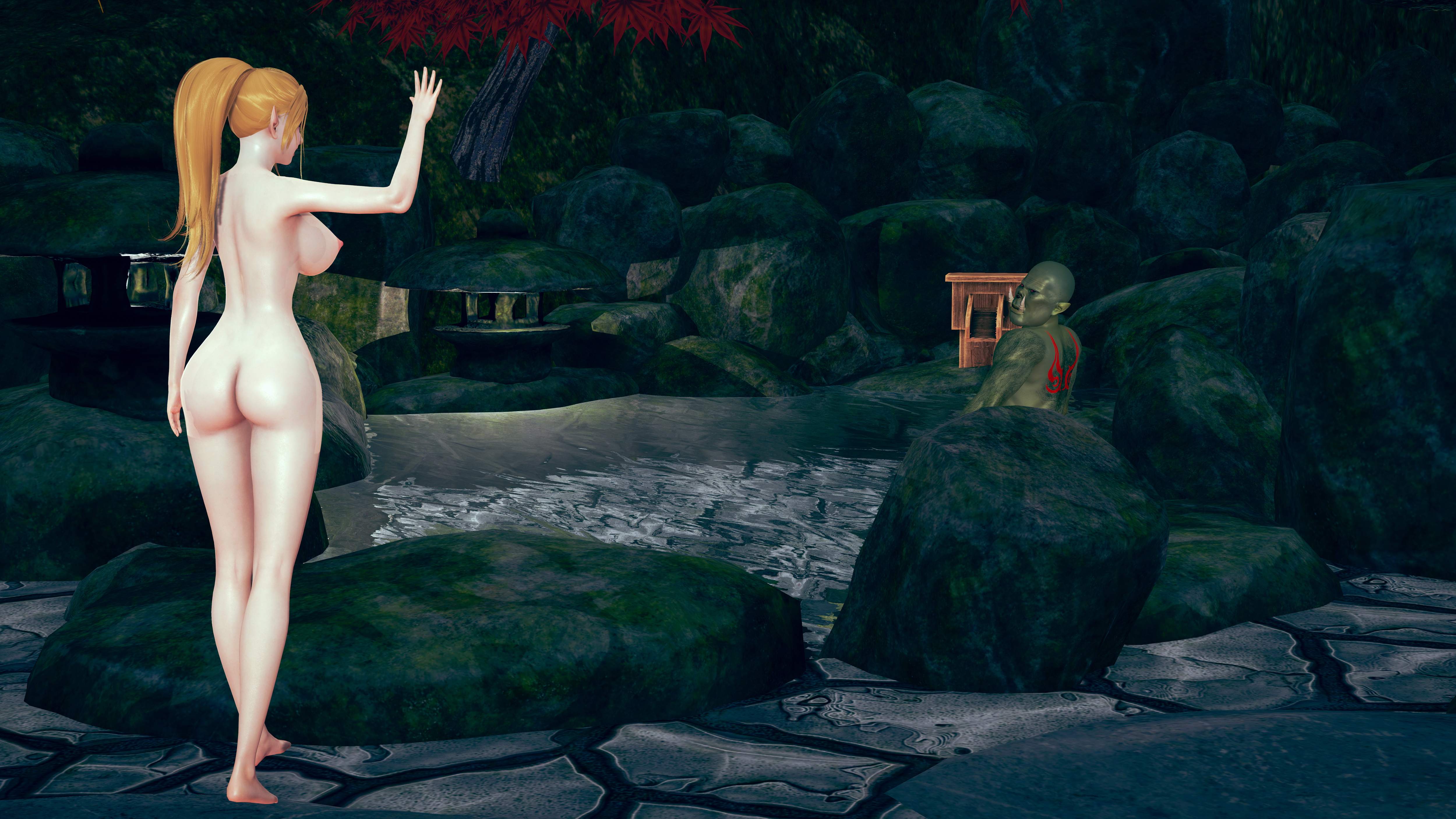 2 Girls Travel to an Onsen EP2 Honey Select 2 Orc Sexy Elf 7