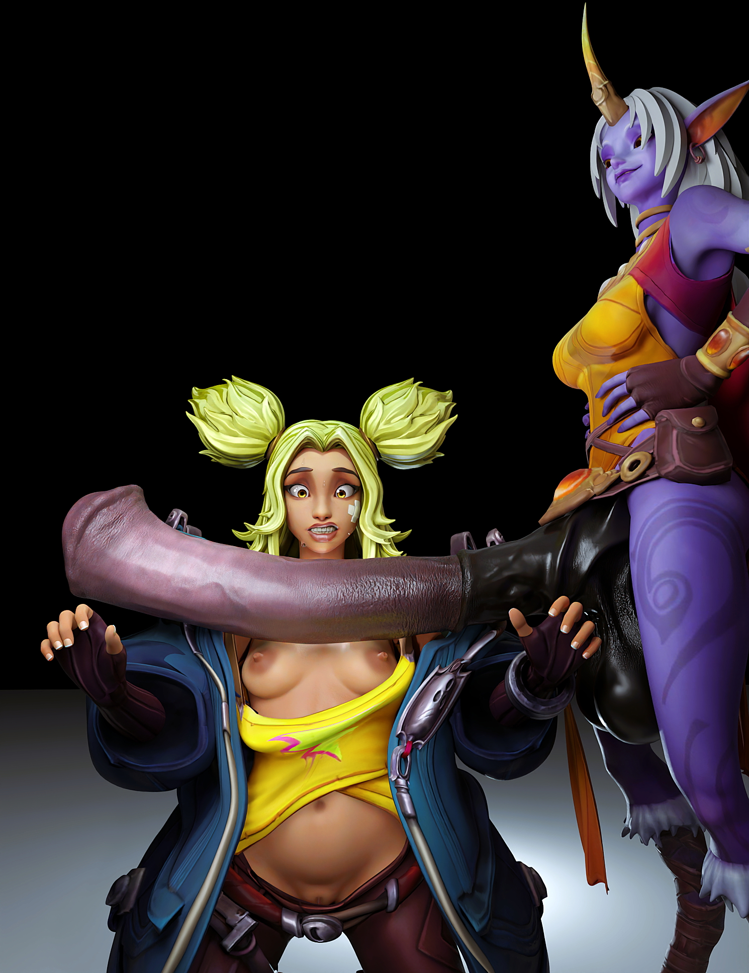 Zeri and Aggressive Soraka ⚡️🔋🍆🐐💪 Zeri Soraka League Of Legends Futanari Futa Futa On Female Female 3d Porn Pussy Shaved Pussy Big Cock Nude 2
